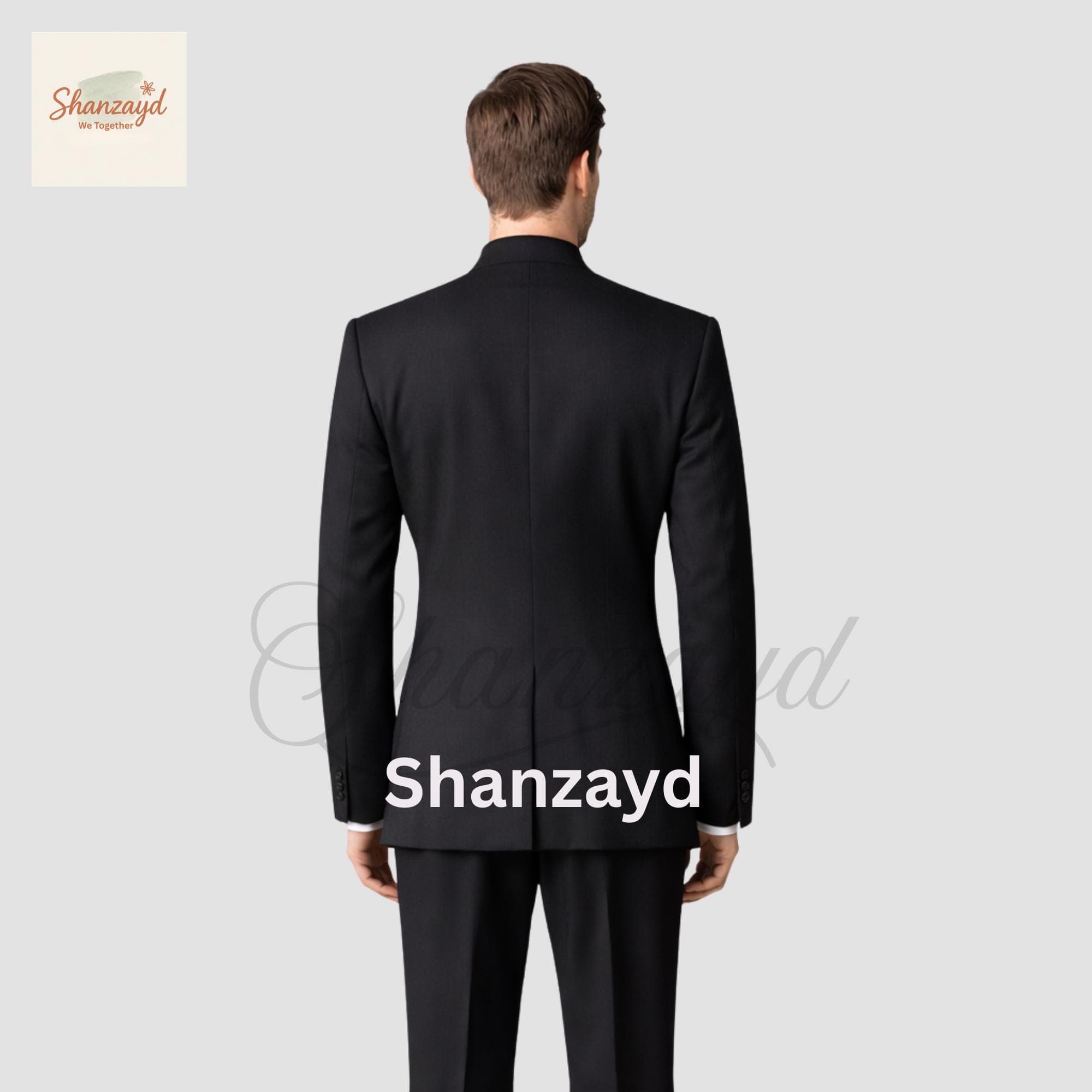 Mens Black Bandhgala Suit, Nehru Collar Suit, Formal Wedding Suit Men, Indian Groom Suit, Slim Fit 3 Piece Suit, Classic Black Suit - image 4