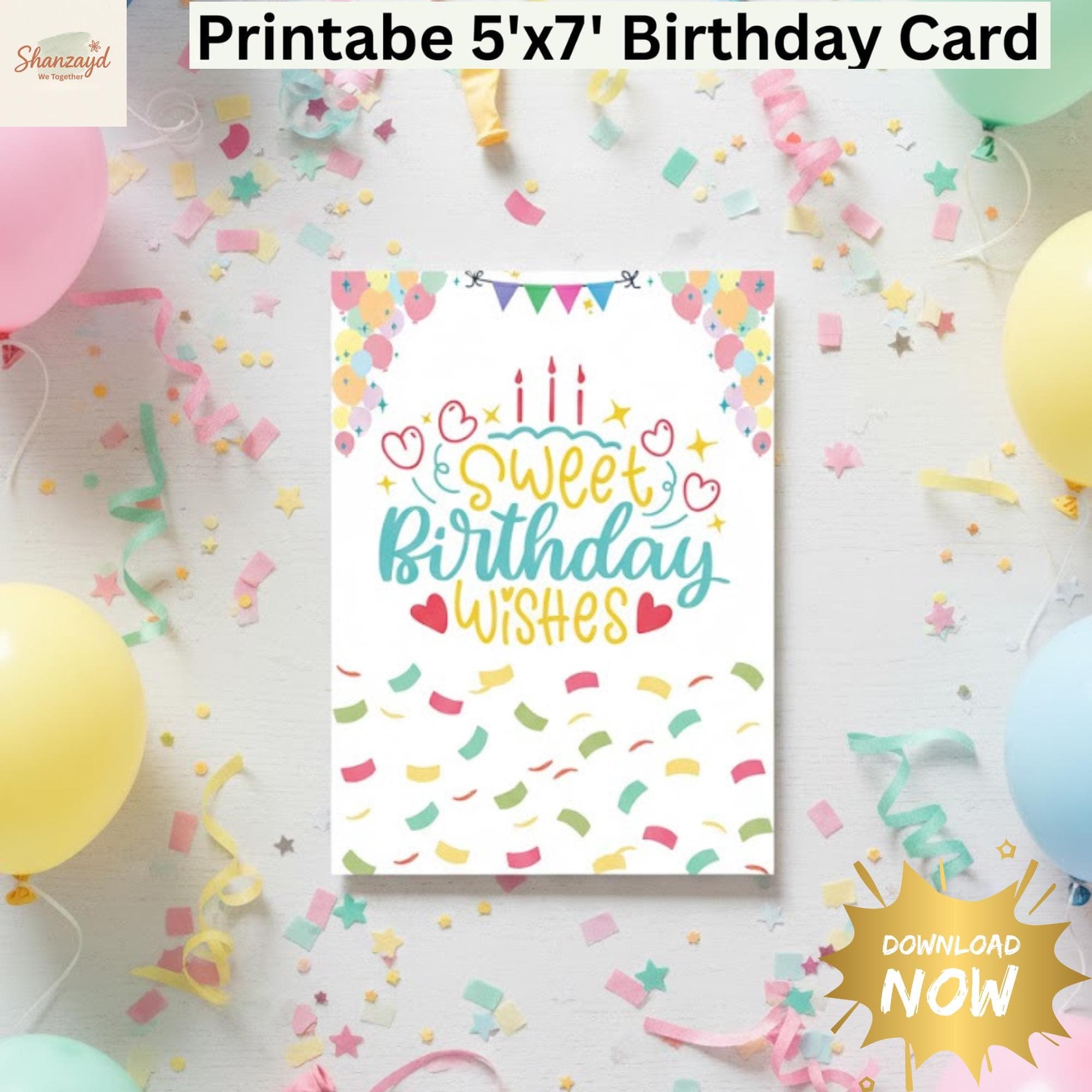 Happy Birthday Card | Printable birthday card | Kids Birthday Card |birthday card for her| 5x7 card - image 3