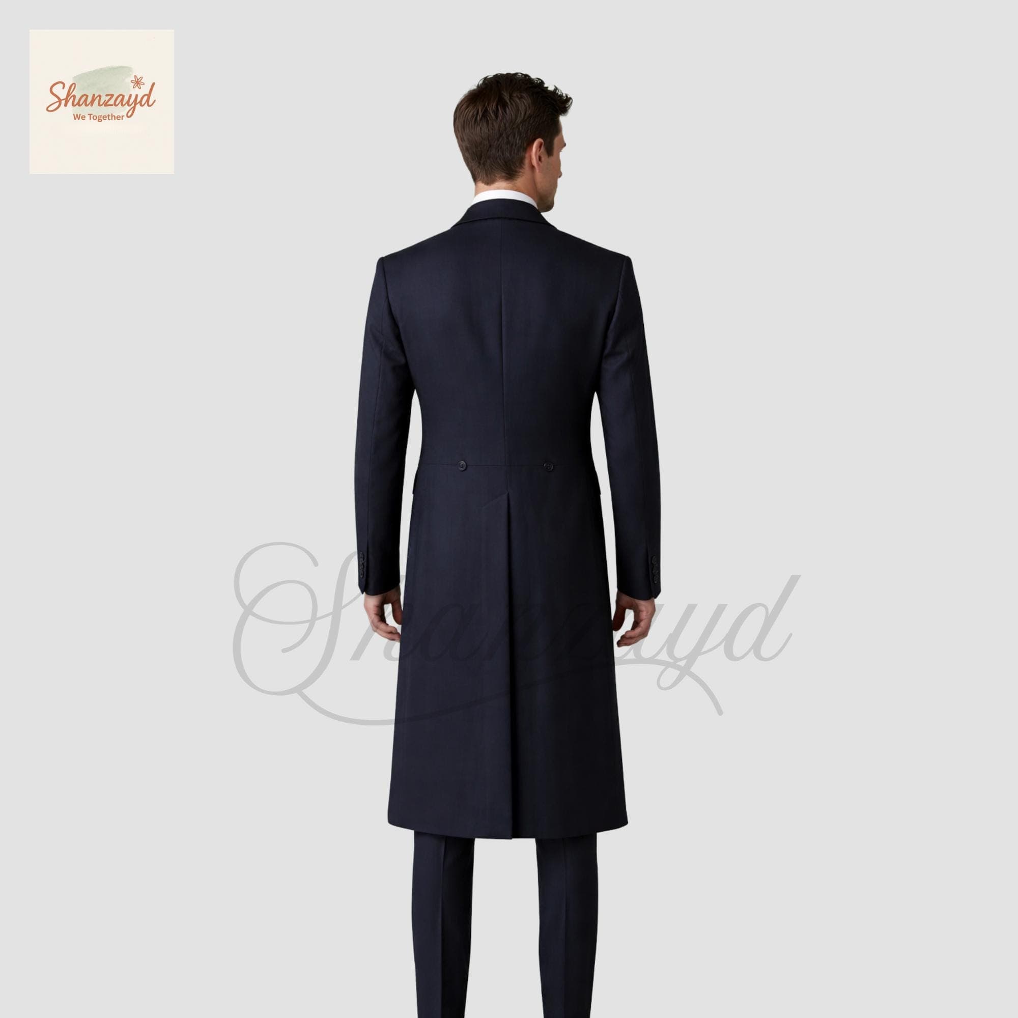 Victorian Frock Coat, Mens Navy Blue Tailcoat Suit, Formal Suit, Wedding Tuxedo Set, Groom Outfit, Prom Suit, Custom Made Long Coat - image 3