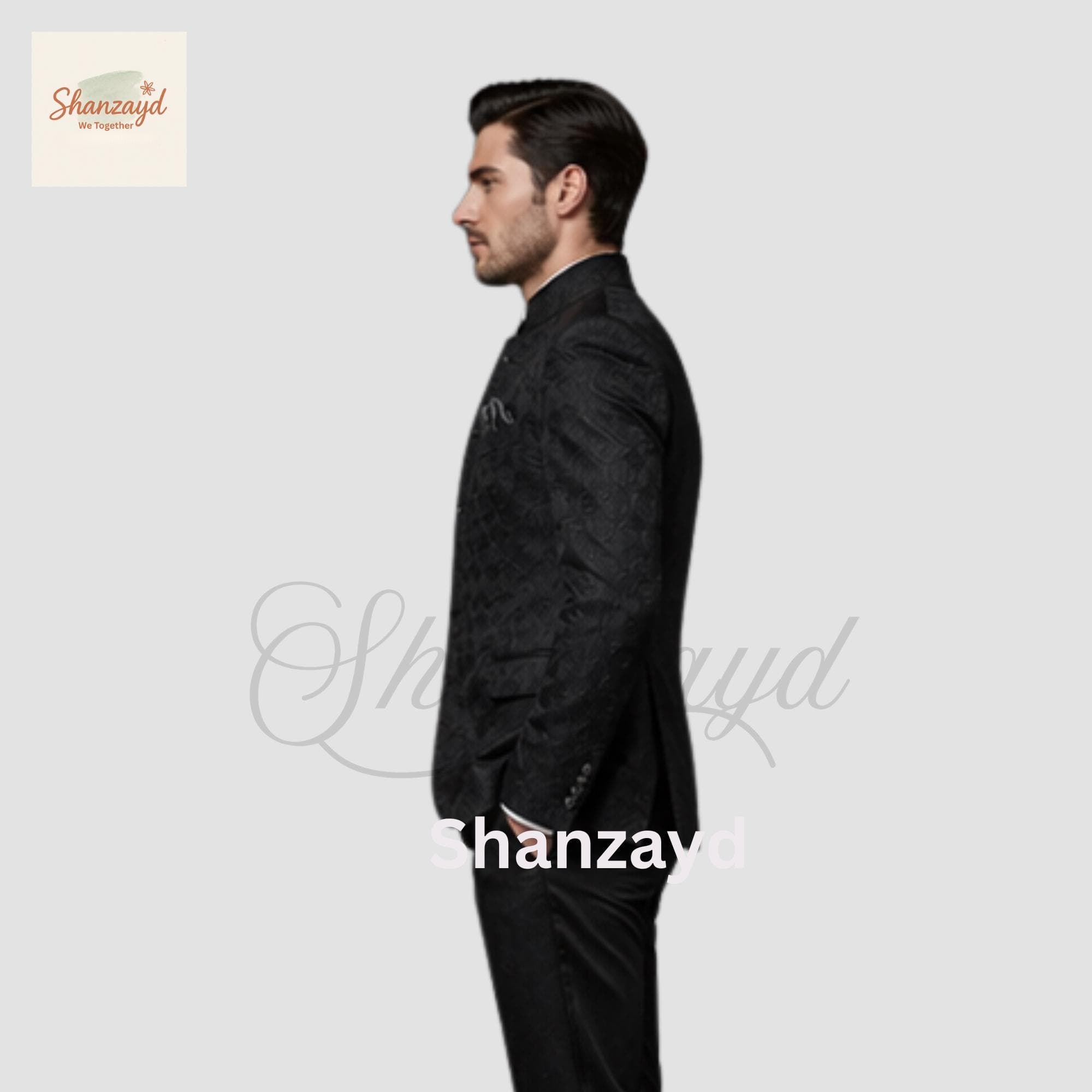 Mens Black Brocade Suit Formal Wedding Suit 3 Piece Tuxedo Groom Suit Victorian Style Jacket Elegant Evening Suit Slim Fit Custom Suit Men - image 4