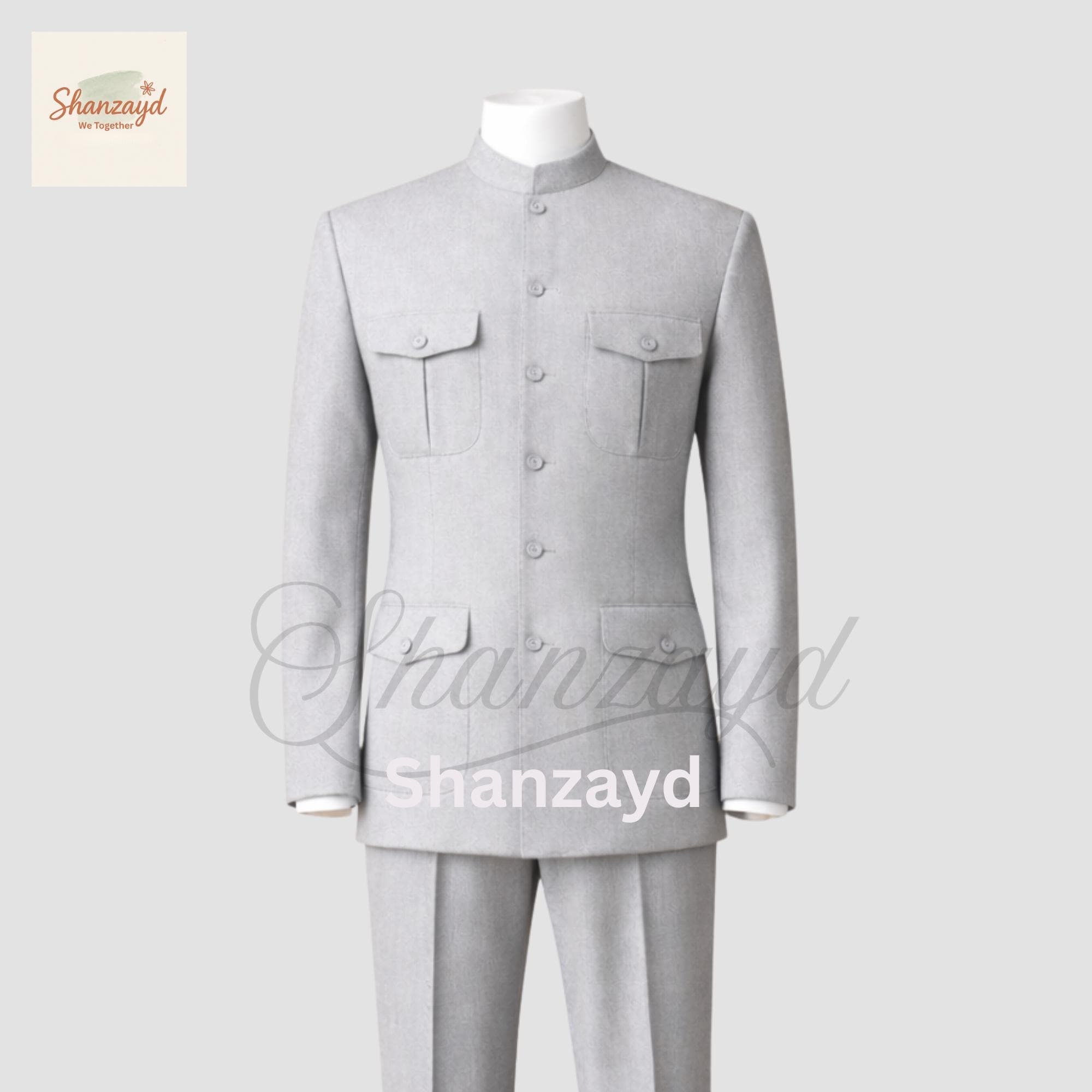 Men Grey Mao Suit , Zhongshan Jacket and Pants, Chinese Formal Tunic Suit, Wedding Party Wear, Indian Wedding Suit - image 4
