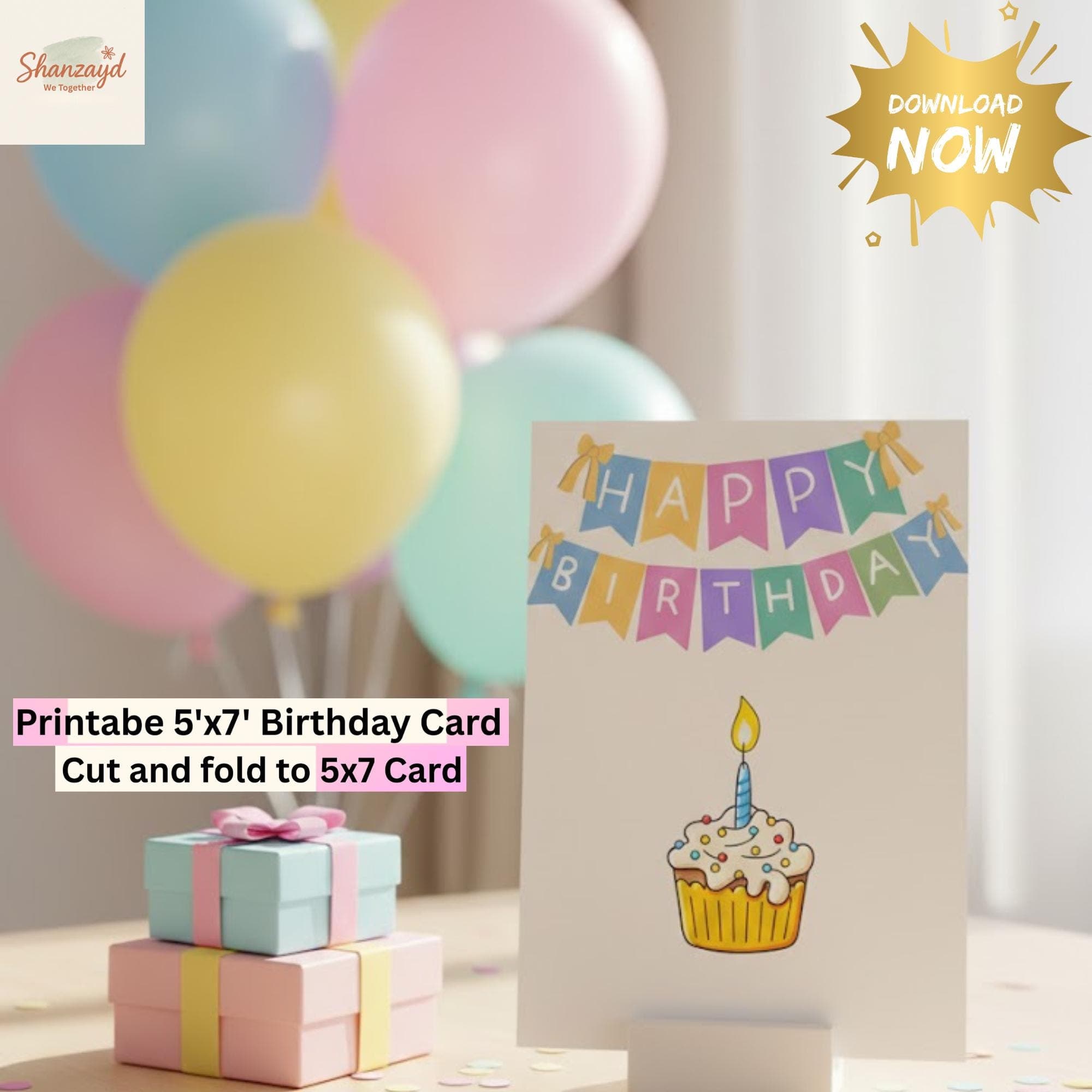 Happy Birthday Card Kids Printable Cute Birthday Card for Kids PDF Instant Download Children Birthday Greeting Card Fun Kids Card