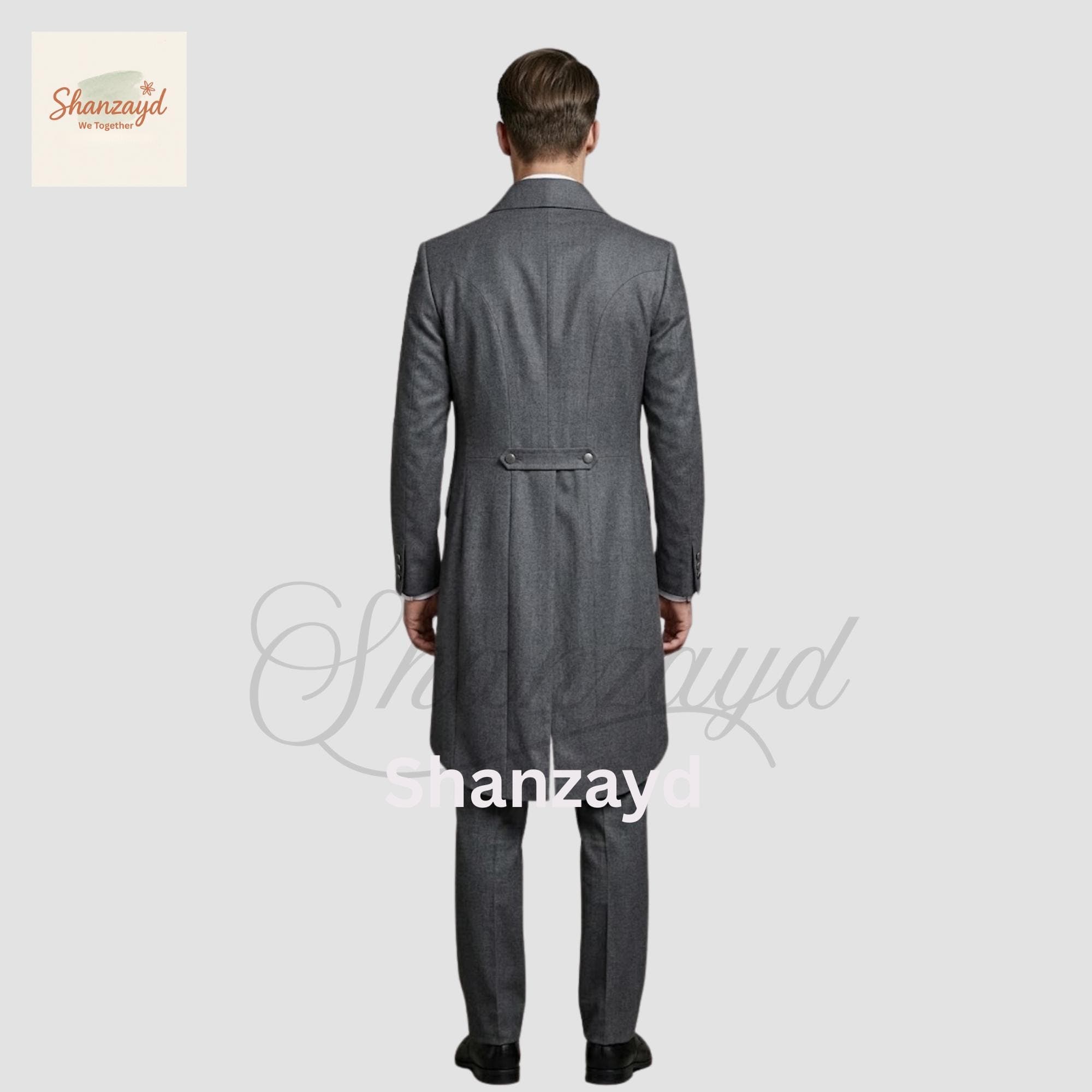 Mens Victorian Grey Frock Coat Suit, 3 Piece Tailcoat, Formal Wedding Suit, Regency Style Long Coat, Vintage Groom Outfit, Custom Made - image 3