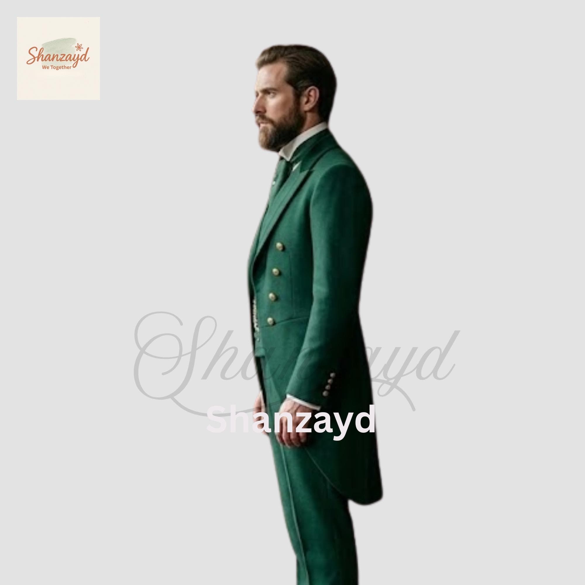 Mens Emerald Green Victorian Suit,Tailcoat Wedding Suit,3 Piece Formal Suit,Frock Coat Groom Outfit,Regency Style Suit,Custom Made Mens Suit - image 4