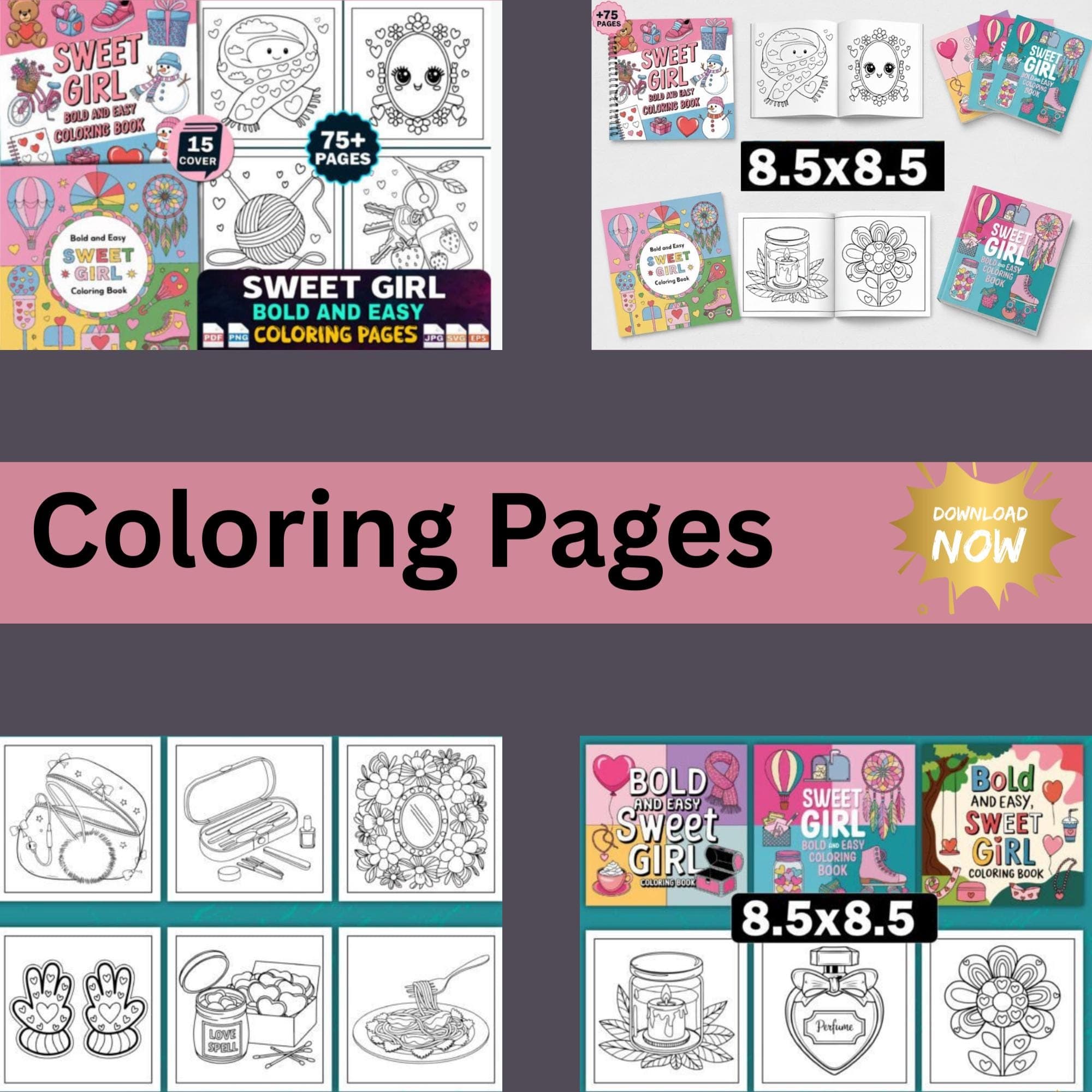 Girl Coloring Pages Printable KDP Interior Kids Coloring Book PDF Cute Girls Coloring Pages Commercial Use Instant Download - image 3