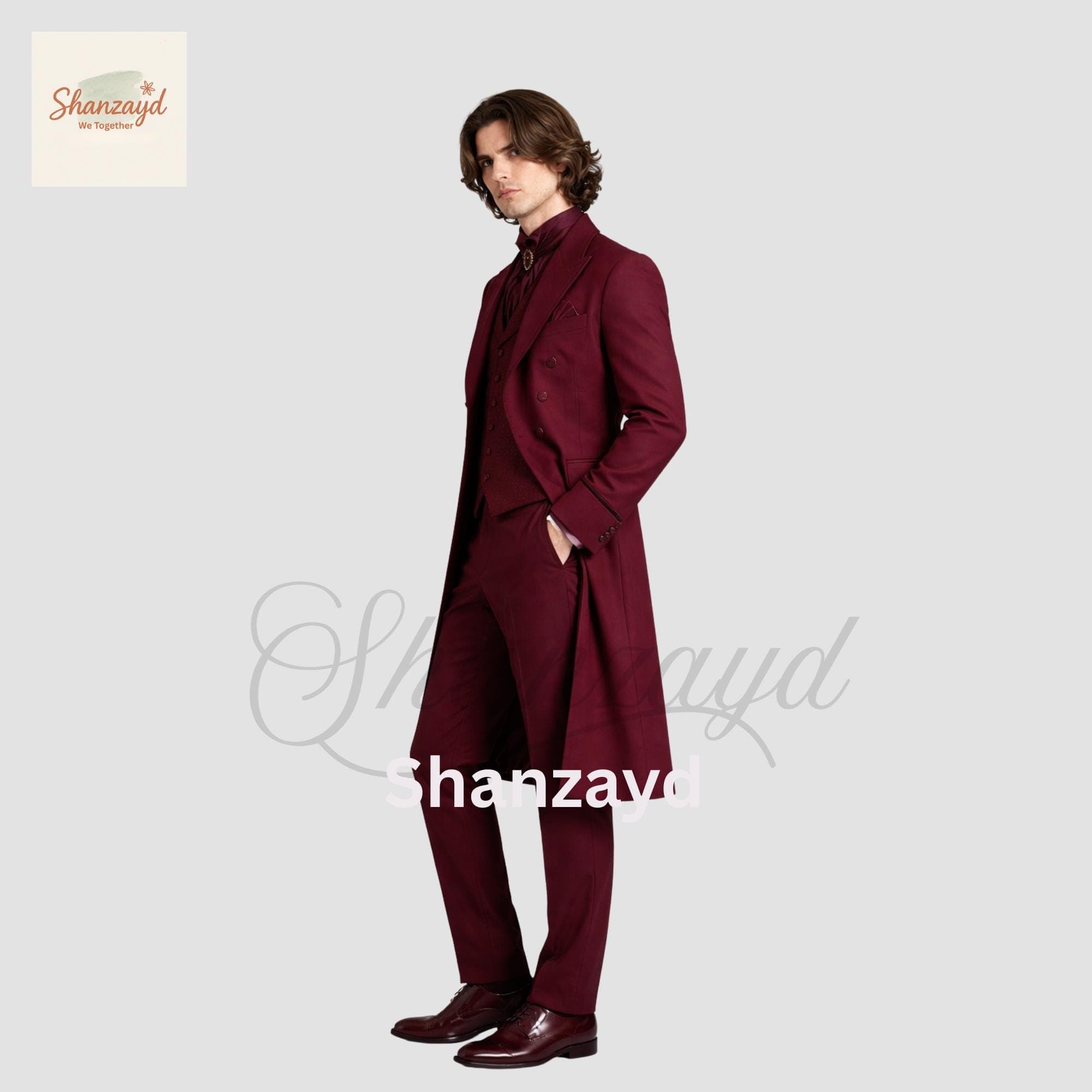 Burgundy Victorian Frock Coat Suit Mens, Gothic Wedding Tailcoat, Regency Long Coat Outfit, Wine Red Formal Suit Custom - image 4