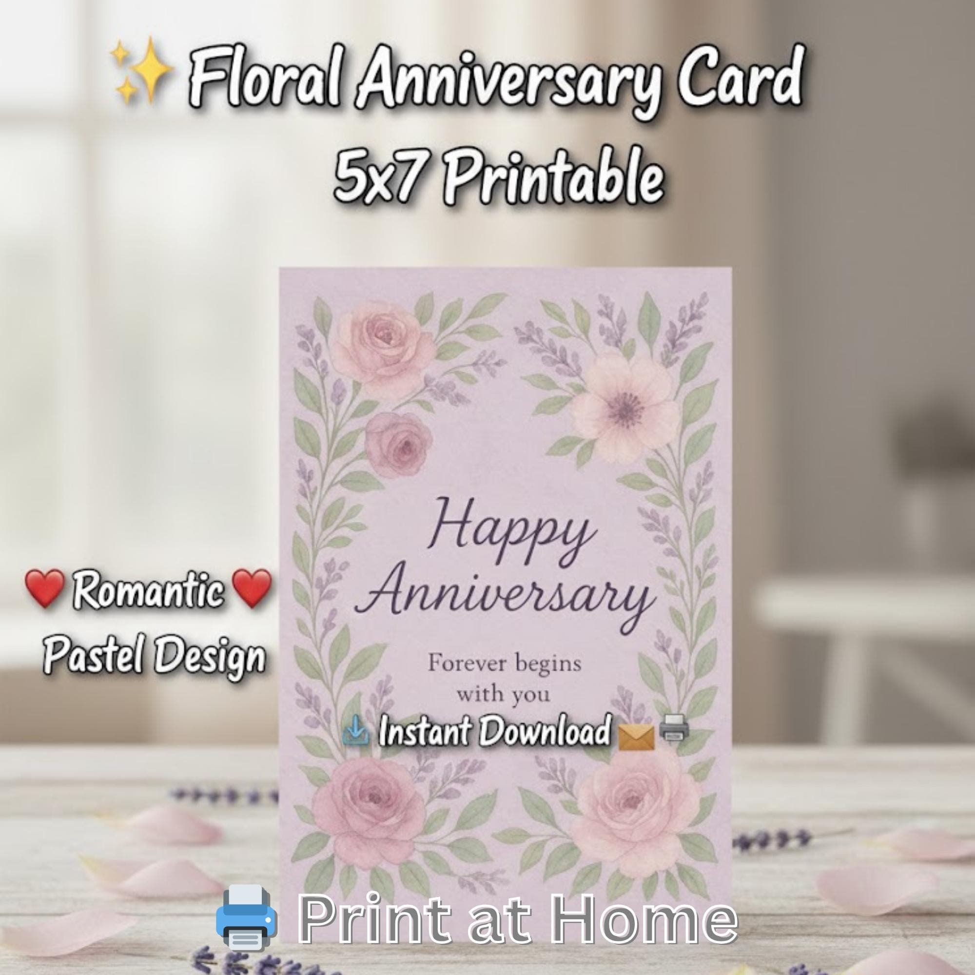Printable Anniversary Card • Card for Husband, Card for Wife, boyfriend, girlfriend, partner • Wedding Anniversary Gift for Couples
