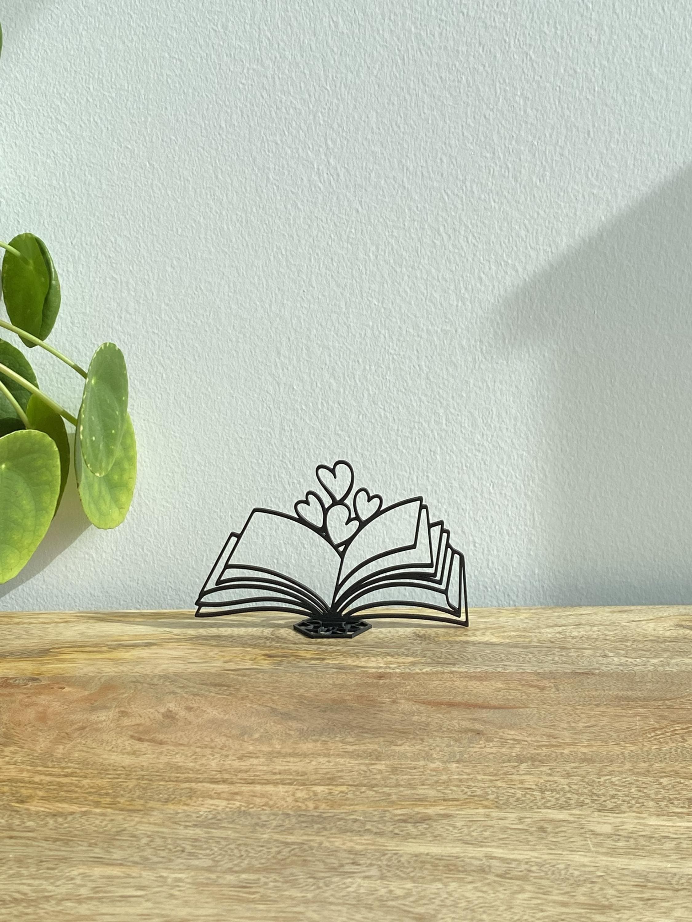 Open Book Sculpture | Lover Reading Decor | Library Desk Decor - image 3