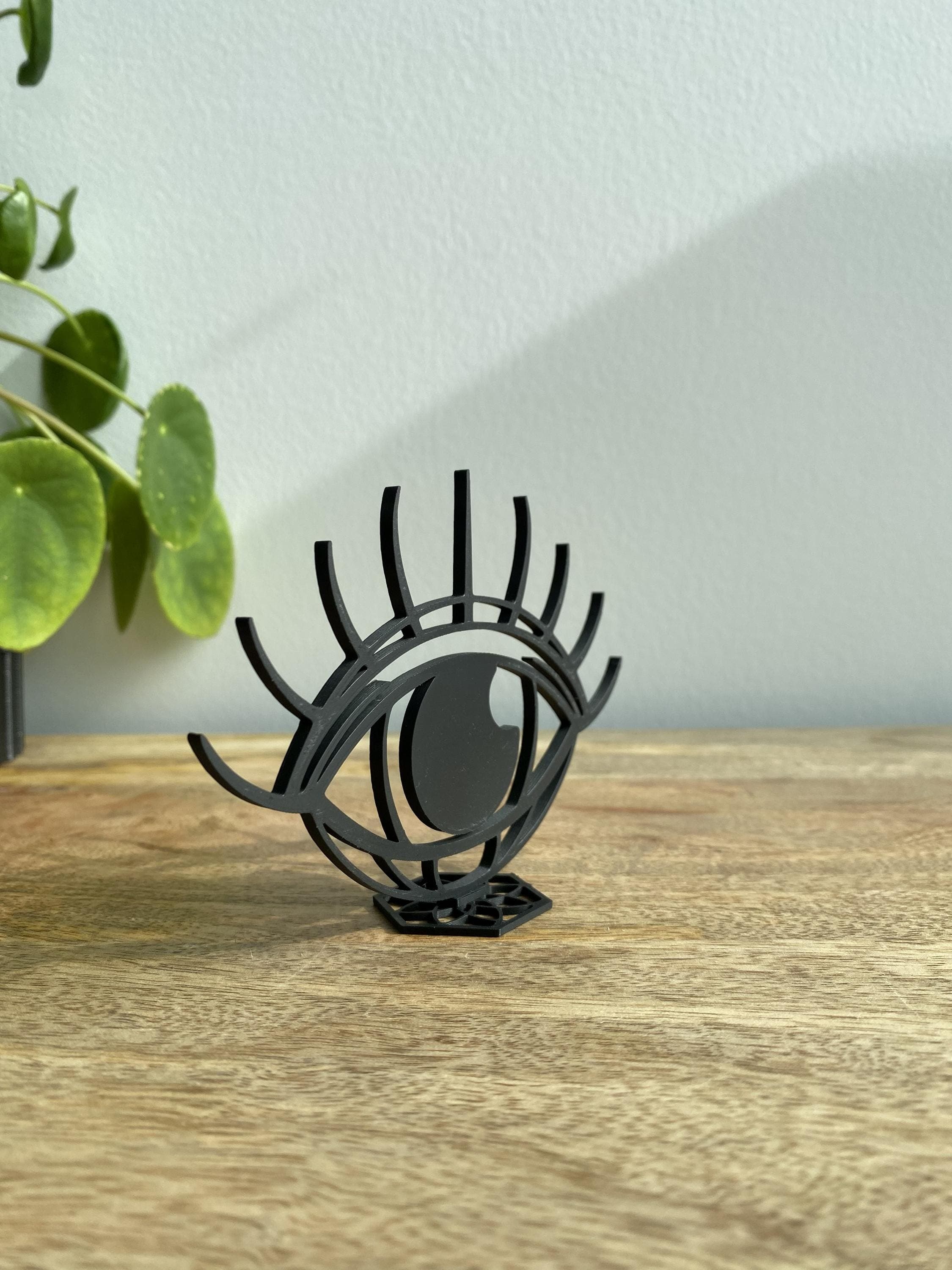 Evil Eye Sculpture Minimalist | Decor Spiritual Protection | 3D Desk Printed