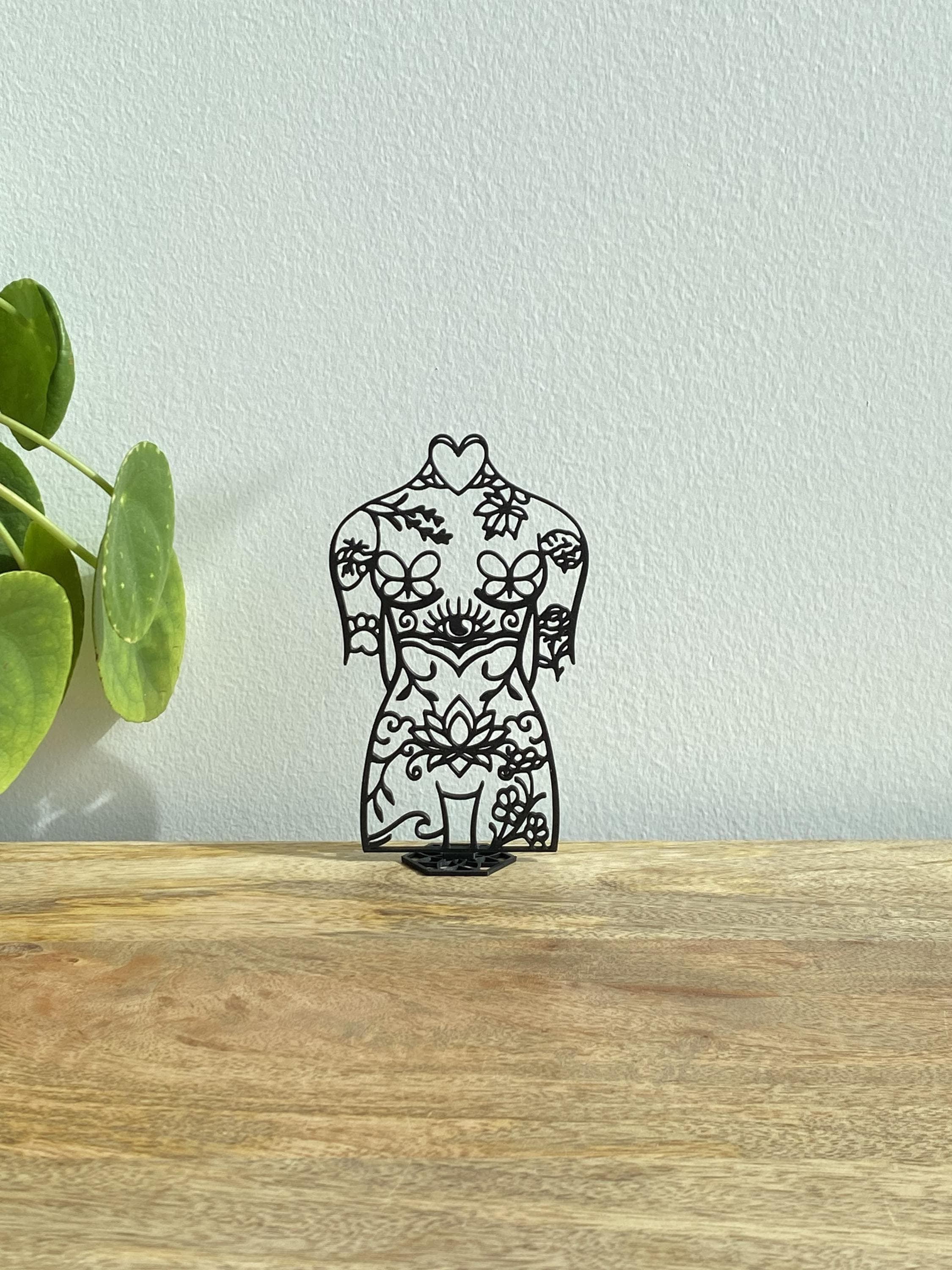 Minimalist Body Sculpture | Botanical Line | Modern Tattoo Style Desk Art