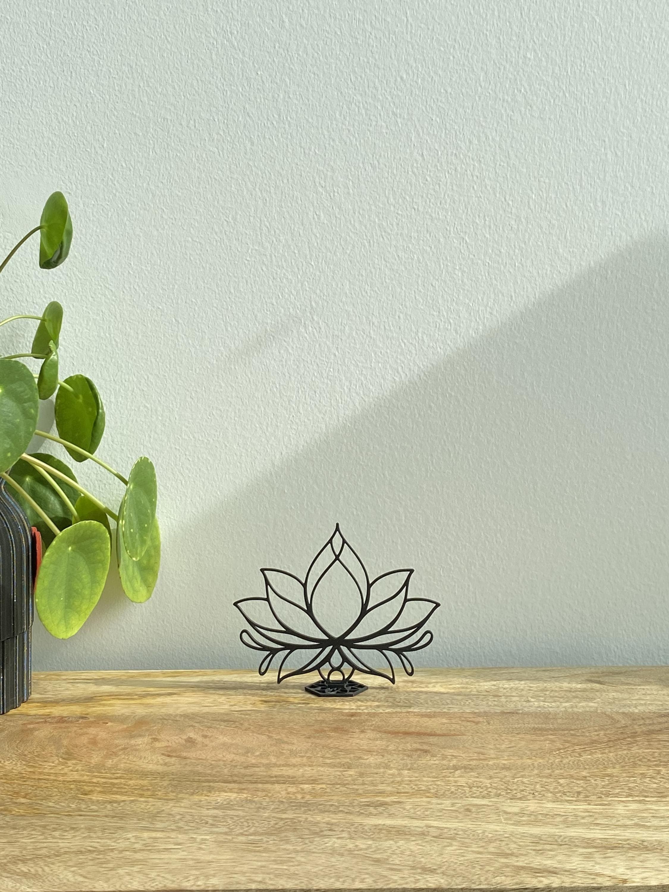 Lotus Flower Sculpture | Yoga Decor Meditation | Zen Studio 3D Printed