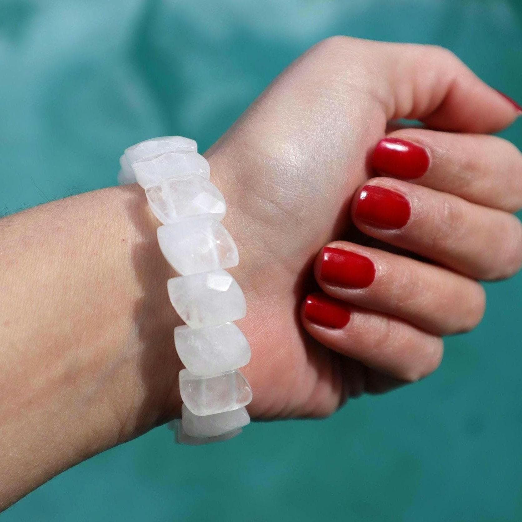 Handmade Clear Quartz Bracelet, Natural Gemstone Jewelry, Minimalist Spiritual Accessory