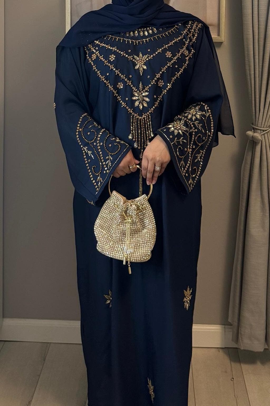 Malika Abaya - Navy Blue