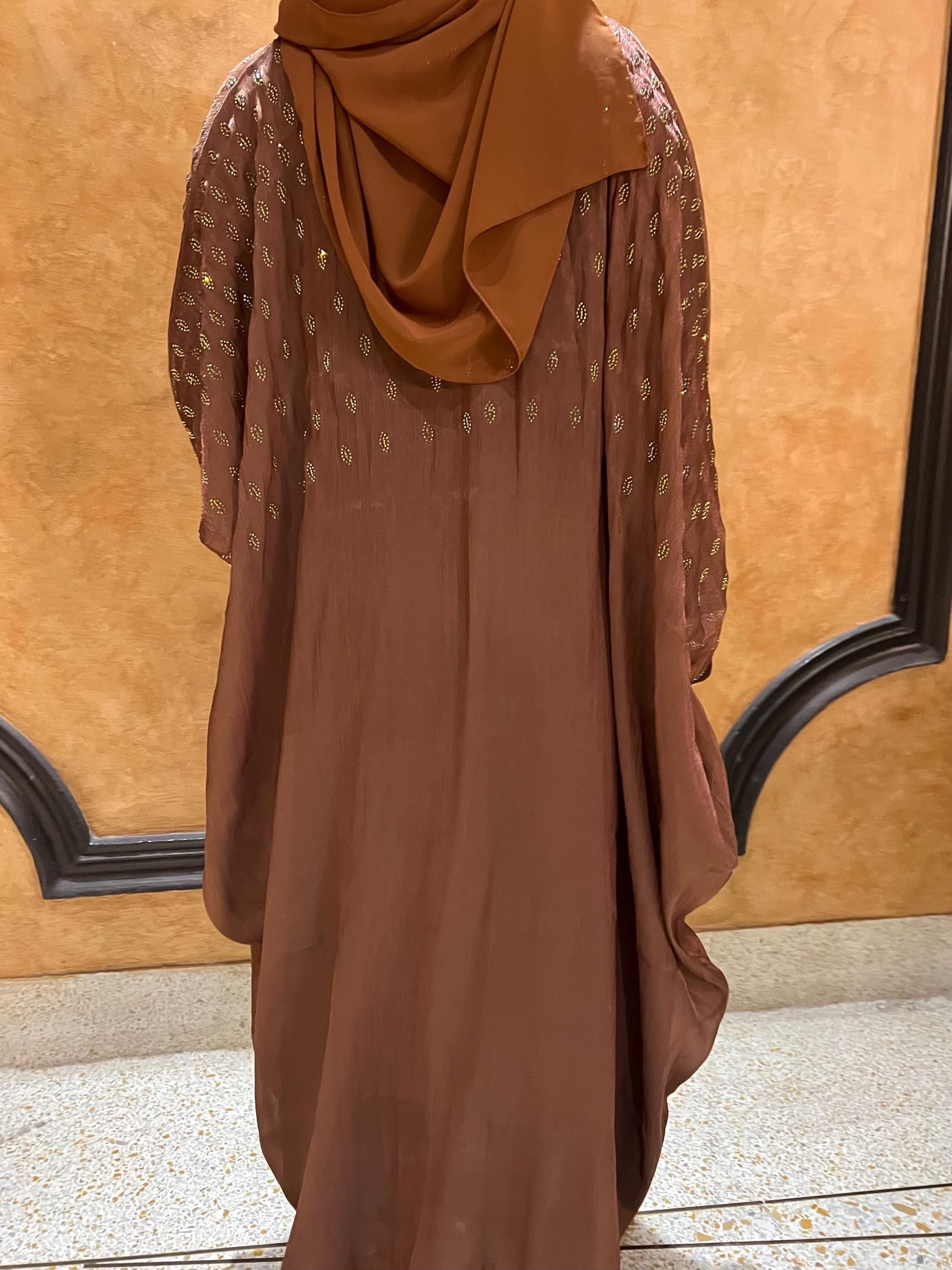Ana Four Piece Abaya - Organza Fabric with Stone Work - image 3
