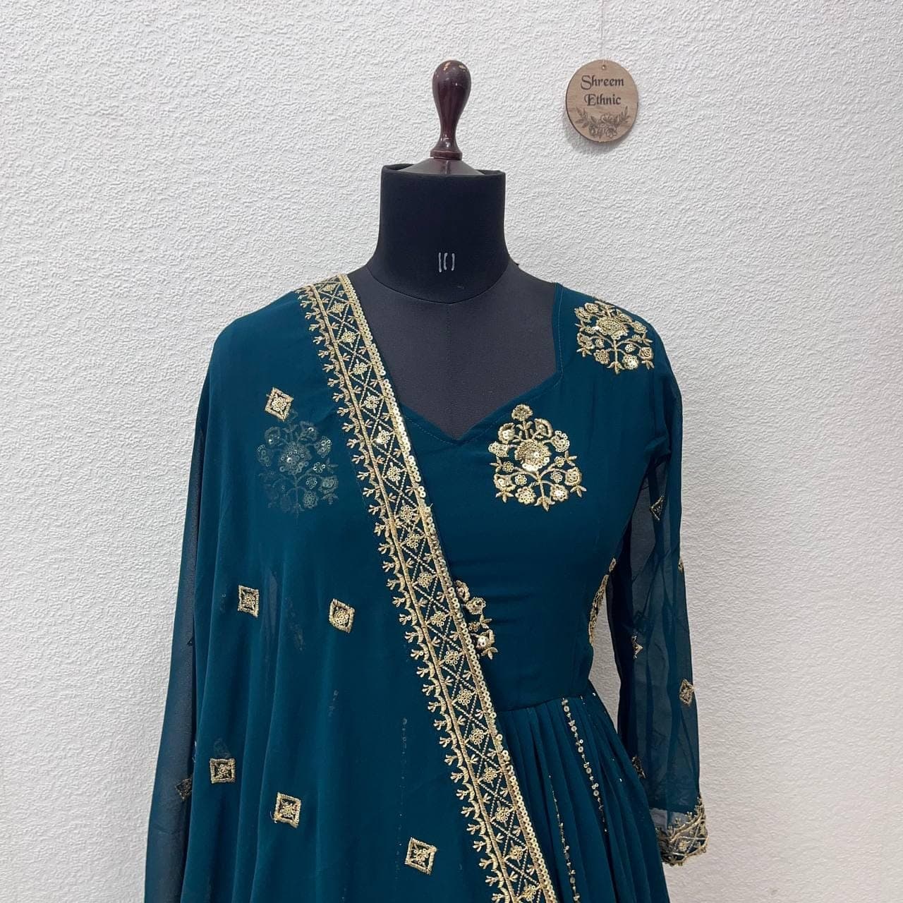Stylish Ready To Wear Anarkali Dress For Women Designer Sequence Embroidered Gown Punjabi Suit Fancy Pakistani Bridesmaid Outfit Wedding Set - image 3