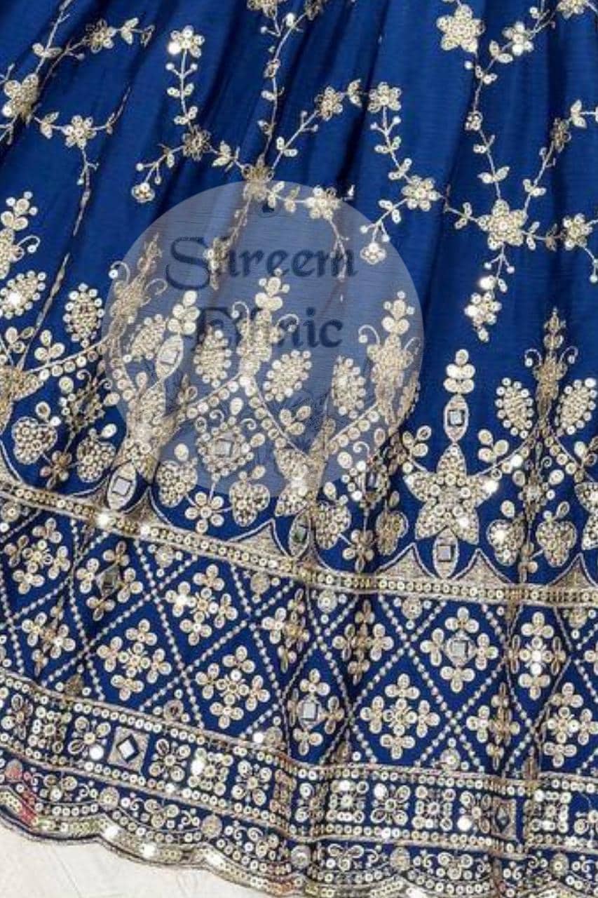Embroidered Chinon Silk Anarkali Gown, Indian Wedding Outfit - image 3