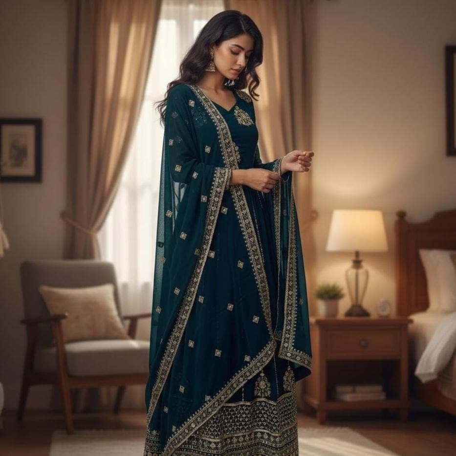 Stylish Ready To Wear Anarkali Dress For Women Designer Sequence Embroidered Gown Punjabi Suit Fancy Pakistani Bridesmaid Outfit Wedding Set