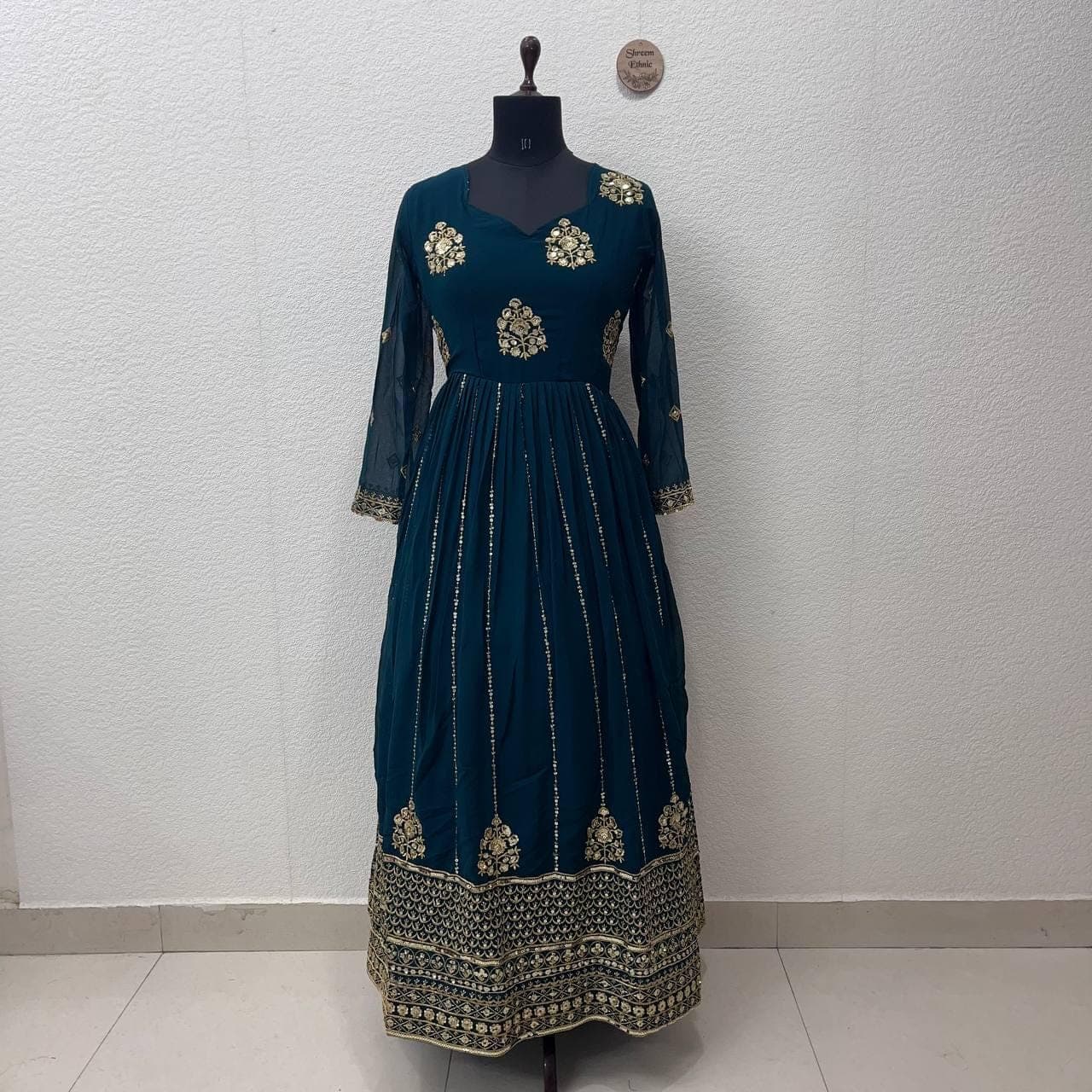 Stylish Ready To Wear Anarkali Dress For Women Designer Sequence Embroidered Gown Punjabi Suit Fancy Pakistani Bridesmaid Outfit Wedding Set - image 5