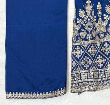 Embroidered Chinon Silk Anarkali Gown, Indian Wedding Outfit - image 5
