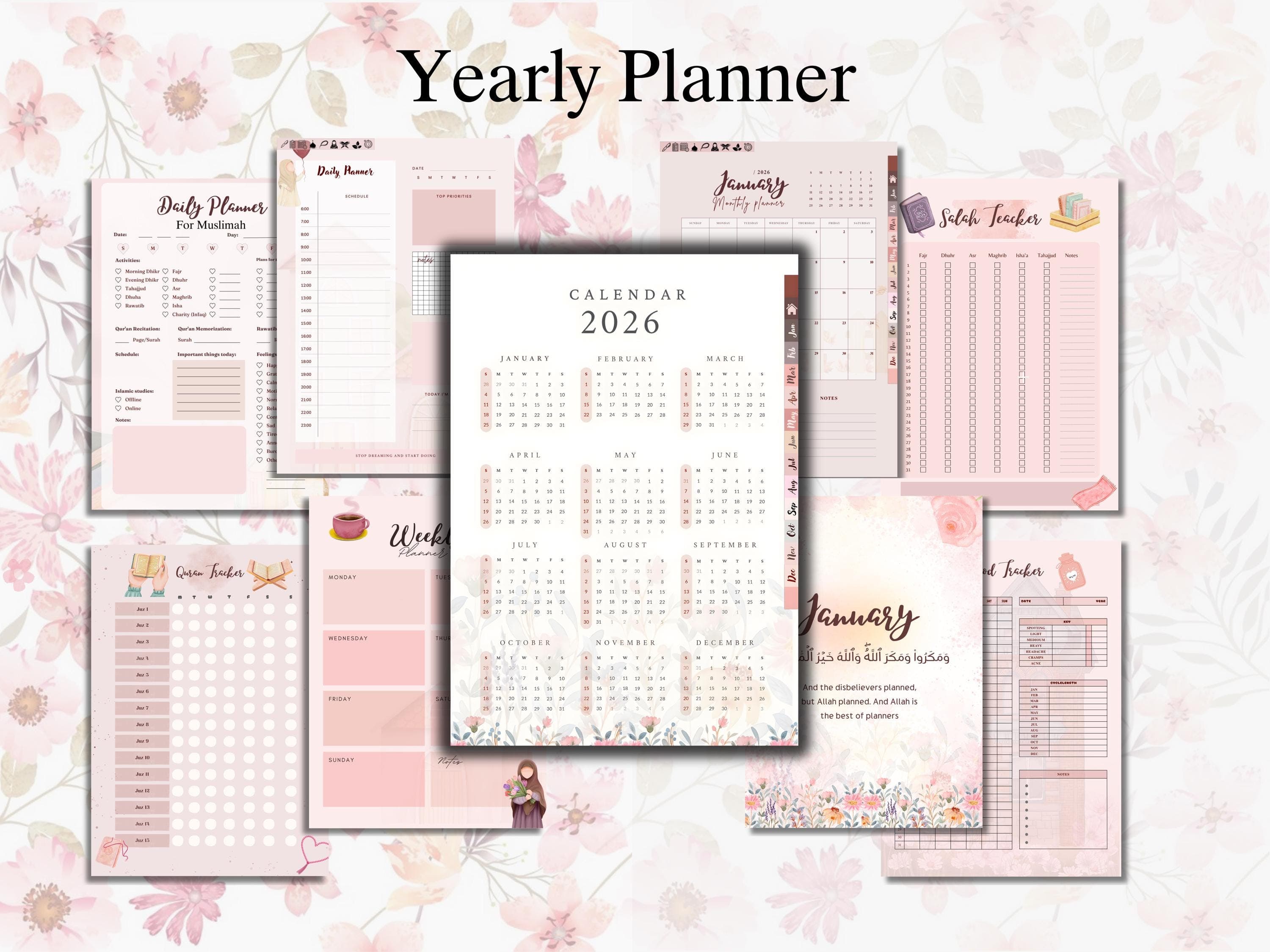 2026 Digital Muslimah Planner | Deen & Dunya | Hyperlinked | GoodNotes iPad And Printable A4 - image 3