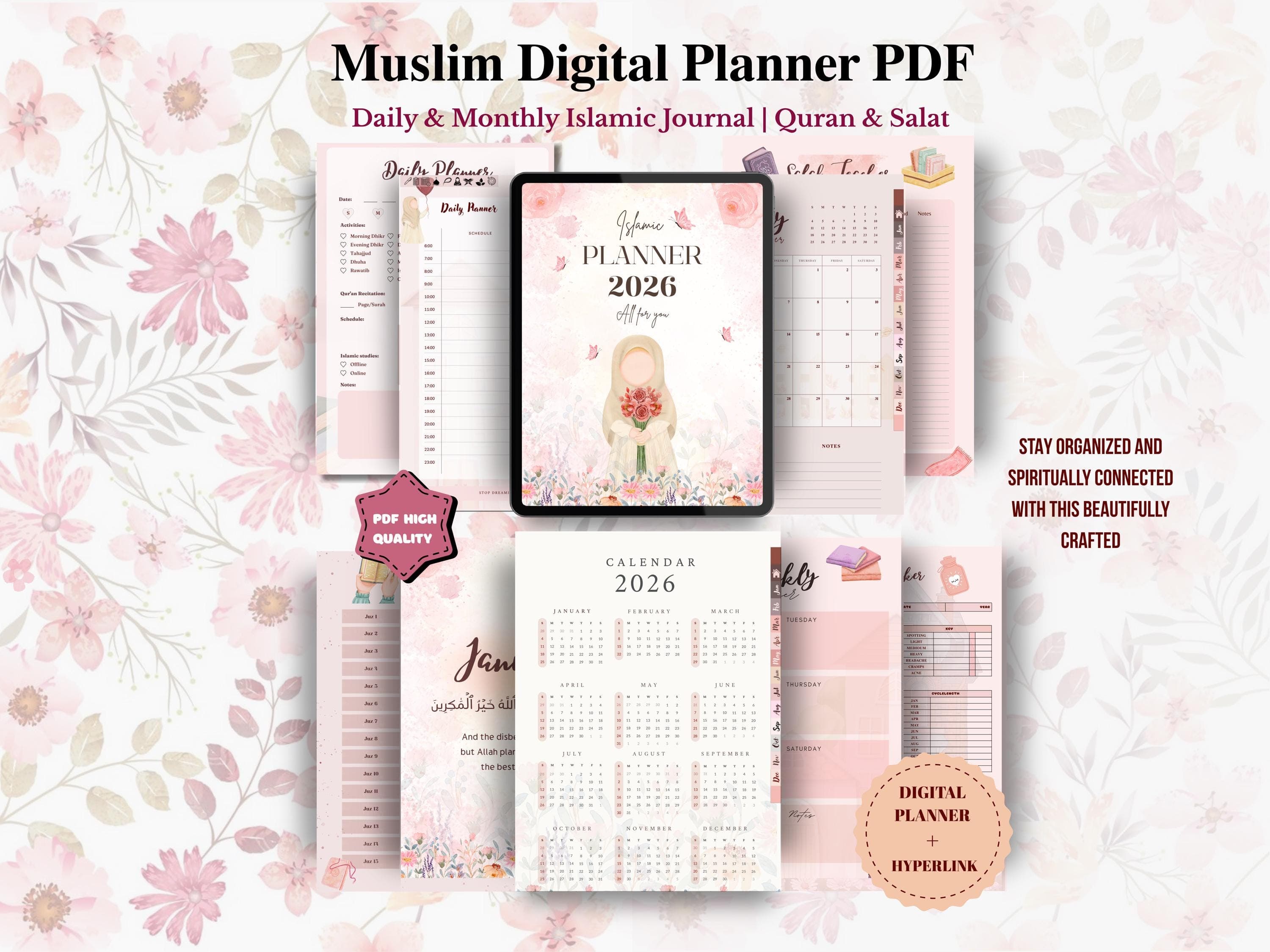 2026 Digital Muslimah Planner | Deen & Dunya | Hyperlinked | GoodNotes iPad And Printable A4