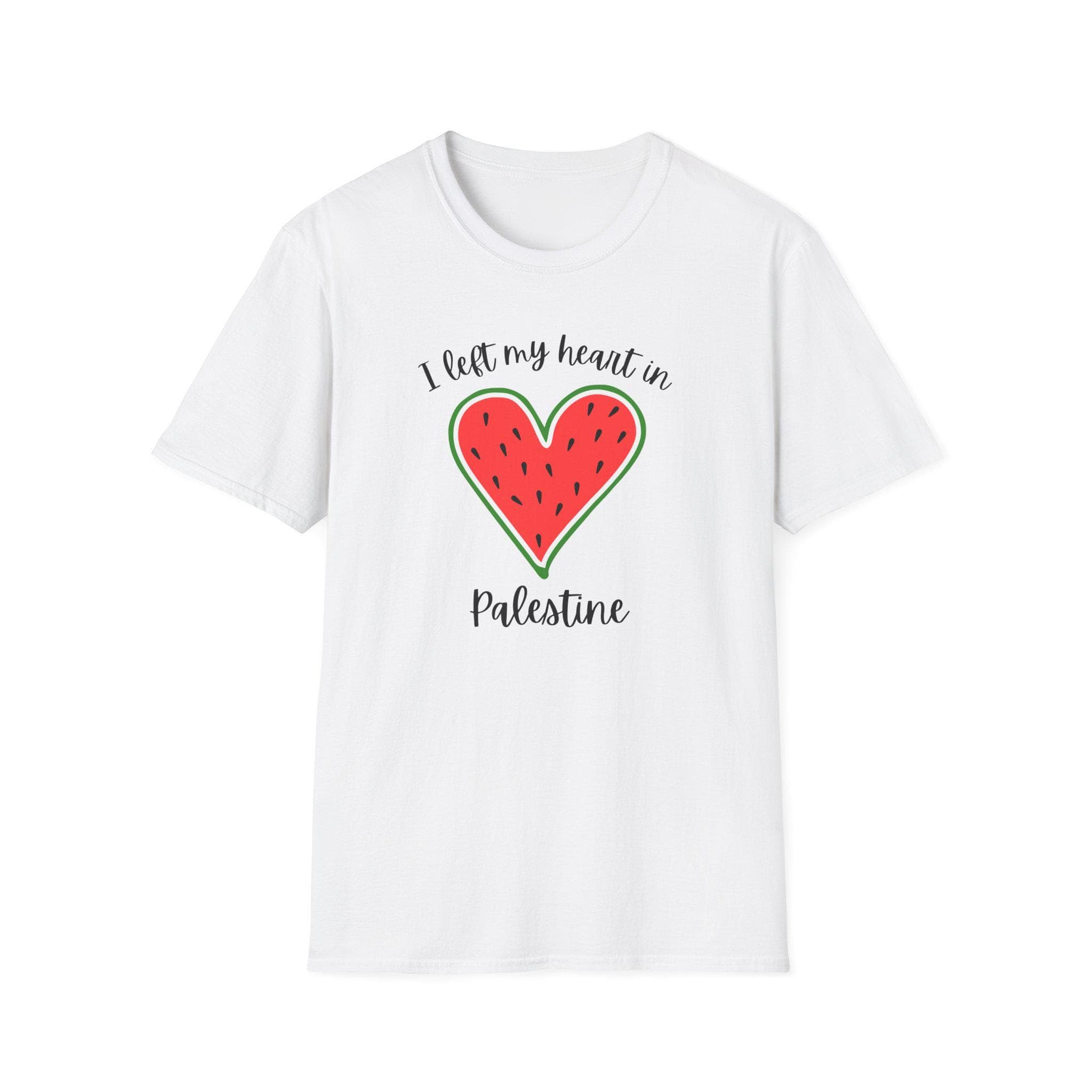 I Left My Heart in Palestine Watermelon Unisex Softstyle T-Shirt Gildan Softstyle® 64000