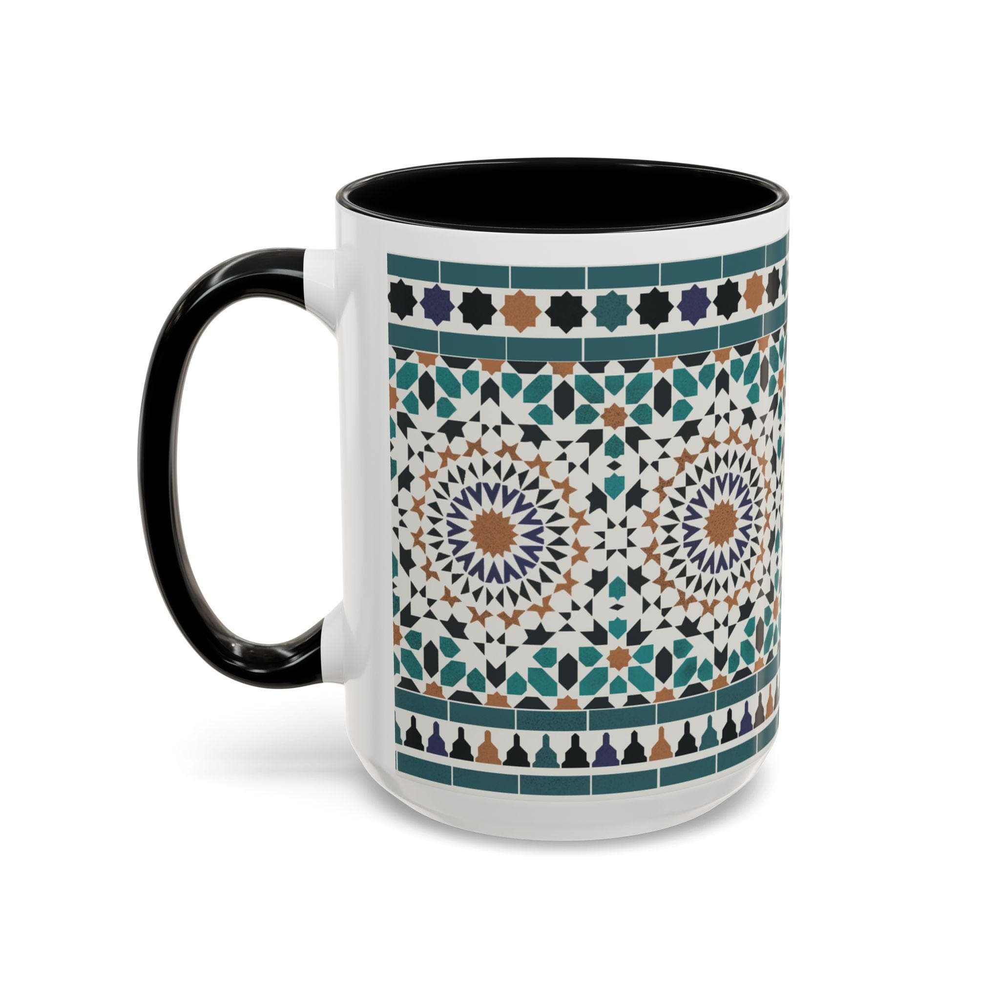 Moroccan Zellige Mug – Blue & Teal Geometric Coffee Cup, Moorish Tile Inspired Ceramic Mug, Islamic Art Gift - image 3