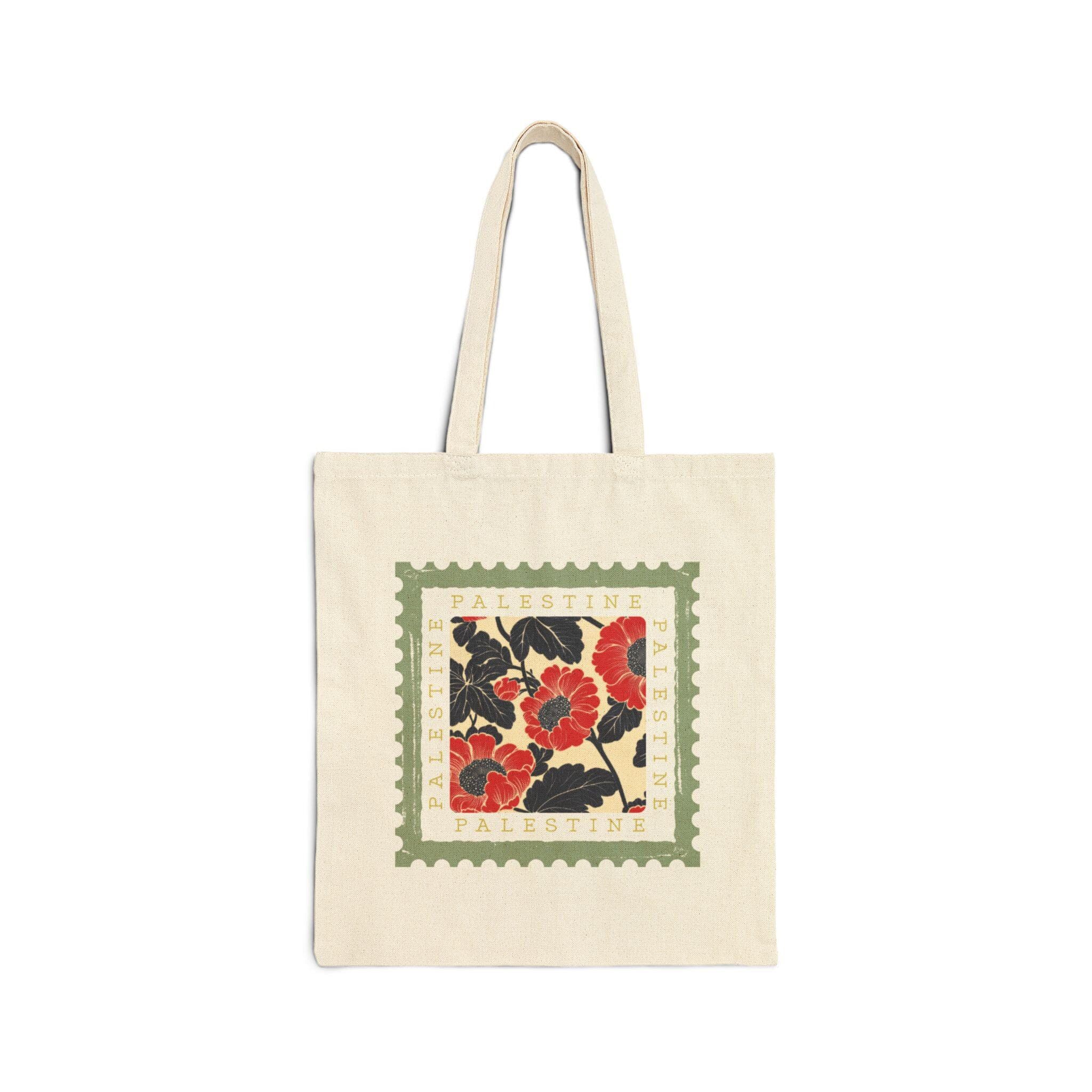 Palestinian Poppy Stamp Tote Bag |  Gift for Palestine Supporter | Pro-Palestine Everyday Bag - image 4