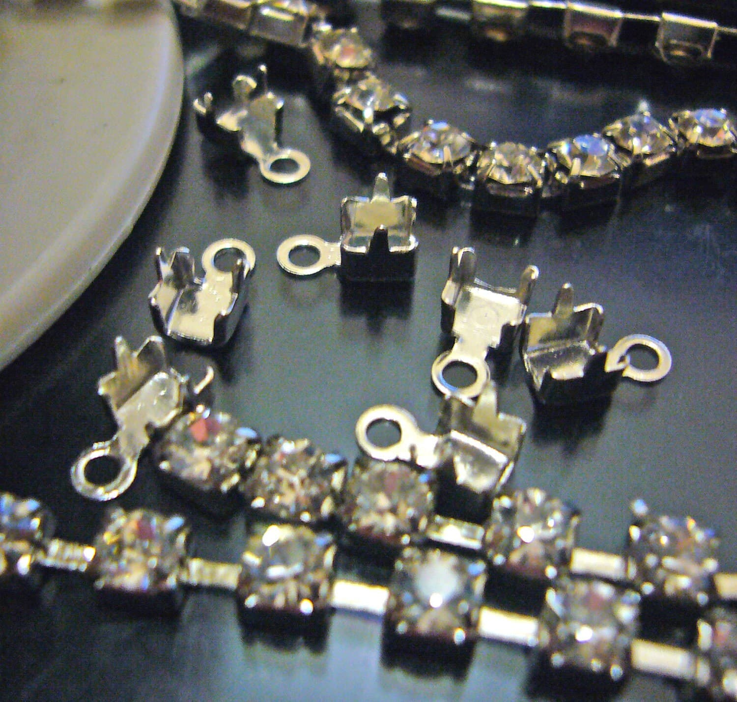DIY Crimps for 4mm 5mm Diamond Rhinestone Chain Findings Jewelry Making Supplies Findings, Scrapbooking, home decor