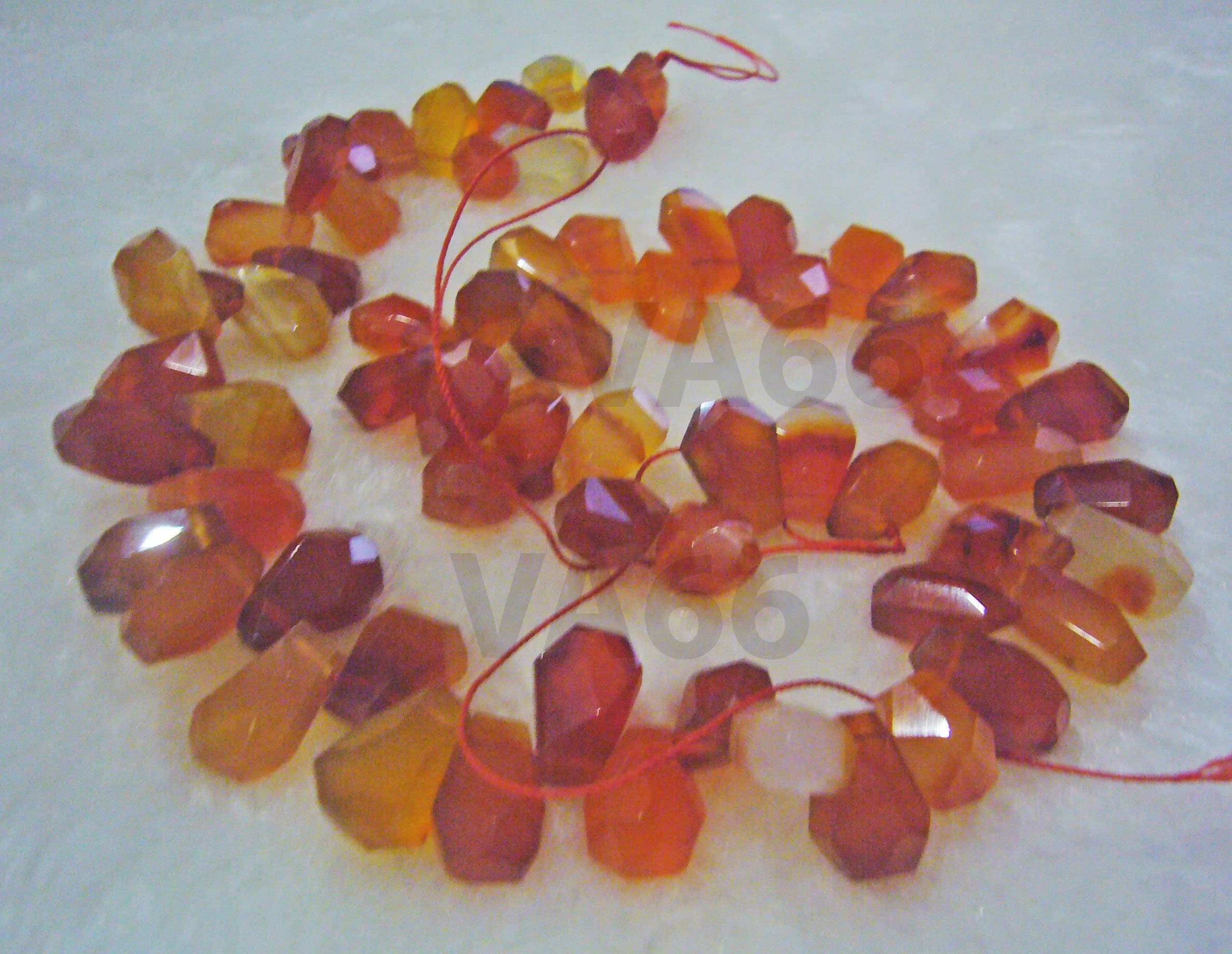 DIY 15" Natural Mixed Orange Red Agate Gemstone Facetted Top Drill Pendant 17mm x 9mm 2-way Drop Shape Large Gemstones Beads Jewelry Making - image 3
