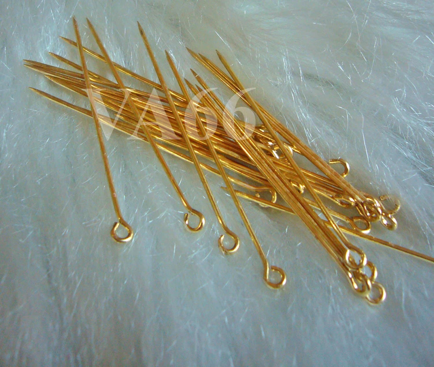 DIY Sharp end Head Pin Eye pin for Scarf Jarum Eyepins 43mm gold n silver 50p Jewelry Making T Pin Gold Findings Parts headpins eyepins - image 3