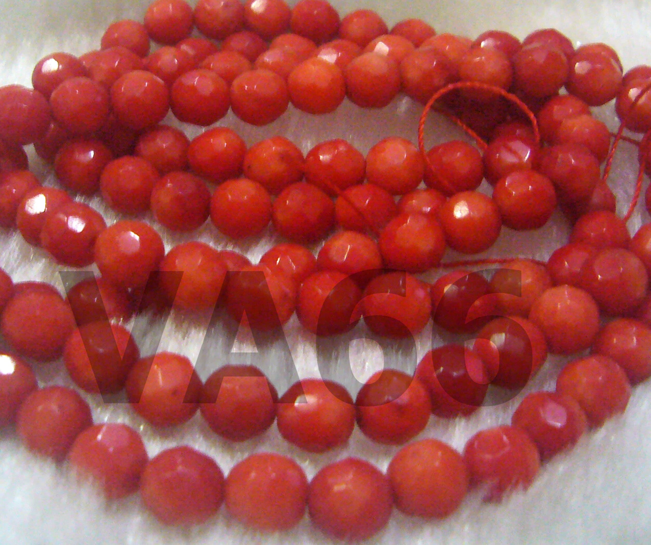 DIY 16" Natural Facetted Red Coral 6mm Gemstone Round Orange Shades of Stone Gemstones Loose Beads Jewelry Making Craft