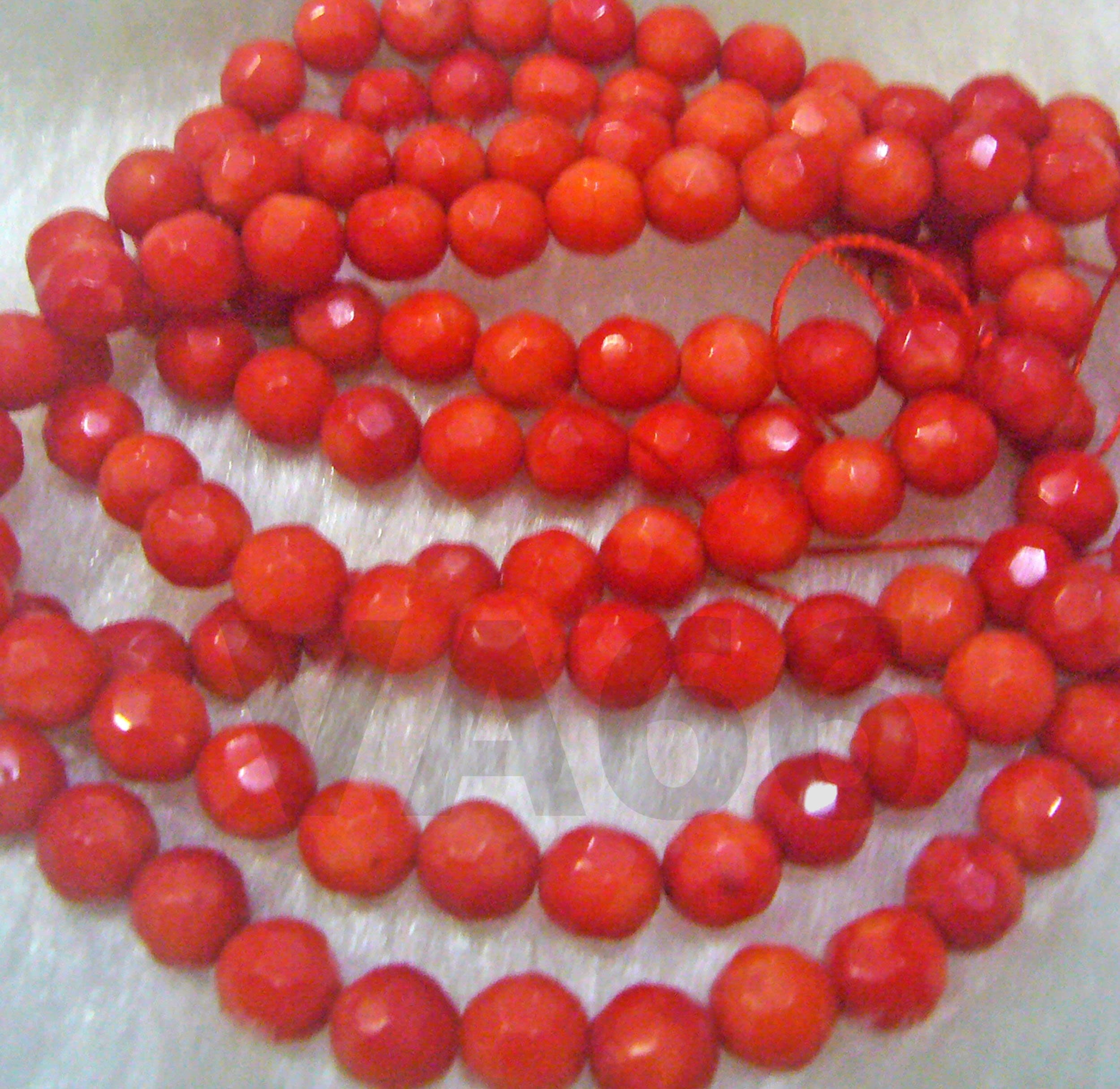DIY 16" Natural Facetted Red Coral 6mm Gemstone Round Orange Shades of Stone Gemstones Loose Beads Jewelry Making Craft - image 3