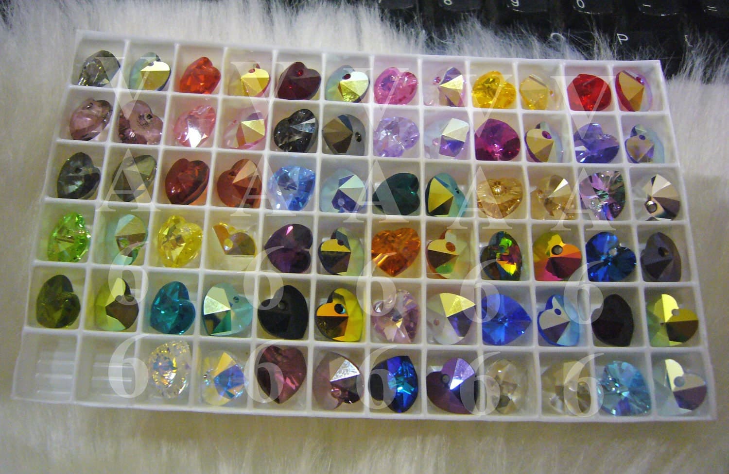 Discontinued Rare Find 35 New Colors 10mm Heart Pendant Swarovski Crystal 6202, 6228 AB Col Choice 10p Top Drill Love Pendant Craft Beads - image 3