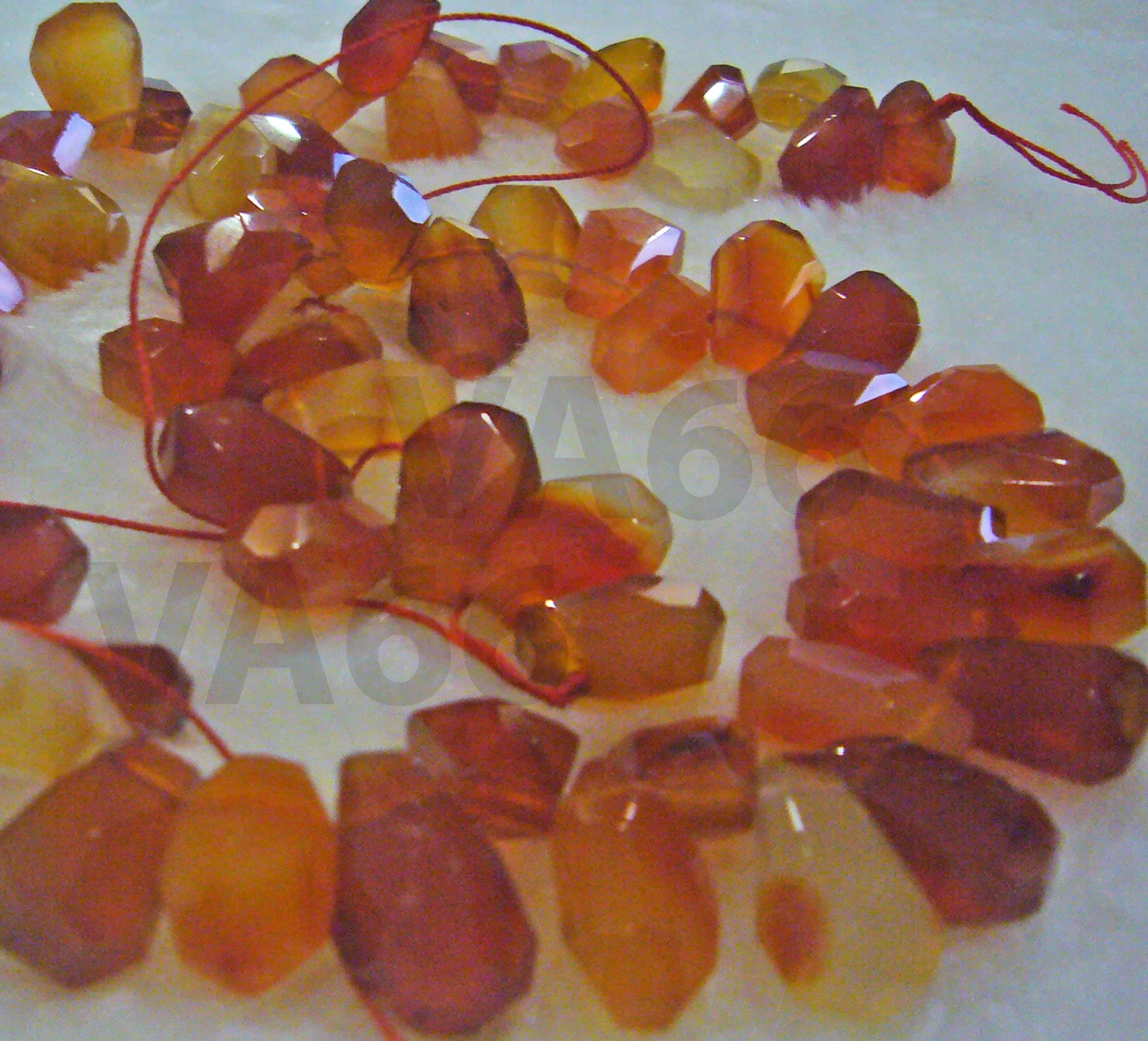 DIY 15" Natural Mixed Orange Red Agate Gemstone Facetted Top Drill Pendant 17mm x 9mm 2-way Drop Shape Large Gemstones Beads Jewelry Making - image 4