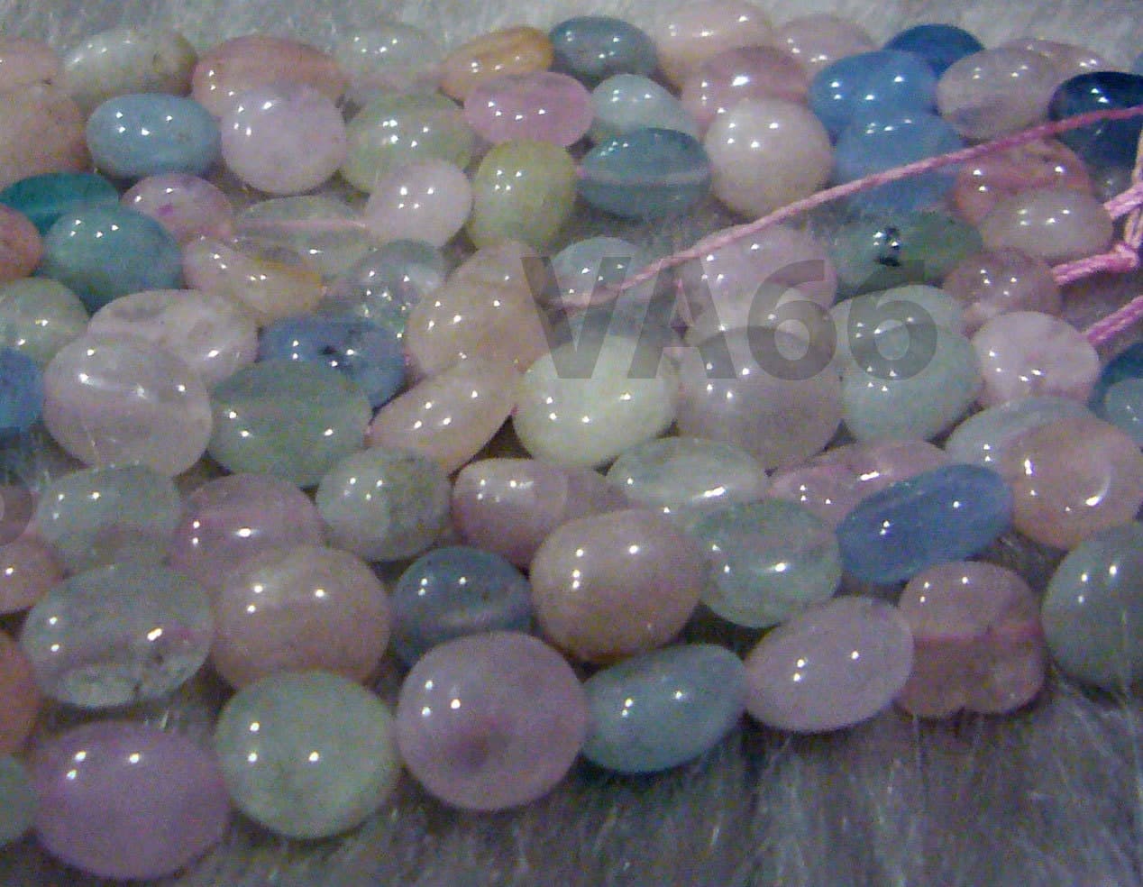 DIY 15" Morganite Gemstone Tumble 6mm - 9mm Pebble Stone Oval Size Pink Blue Green Beige Genuine Gemstones Gems Loose Beads Jewelry Making