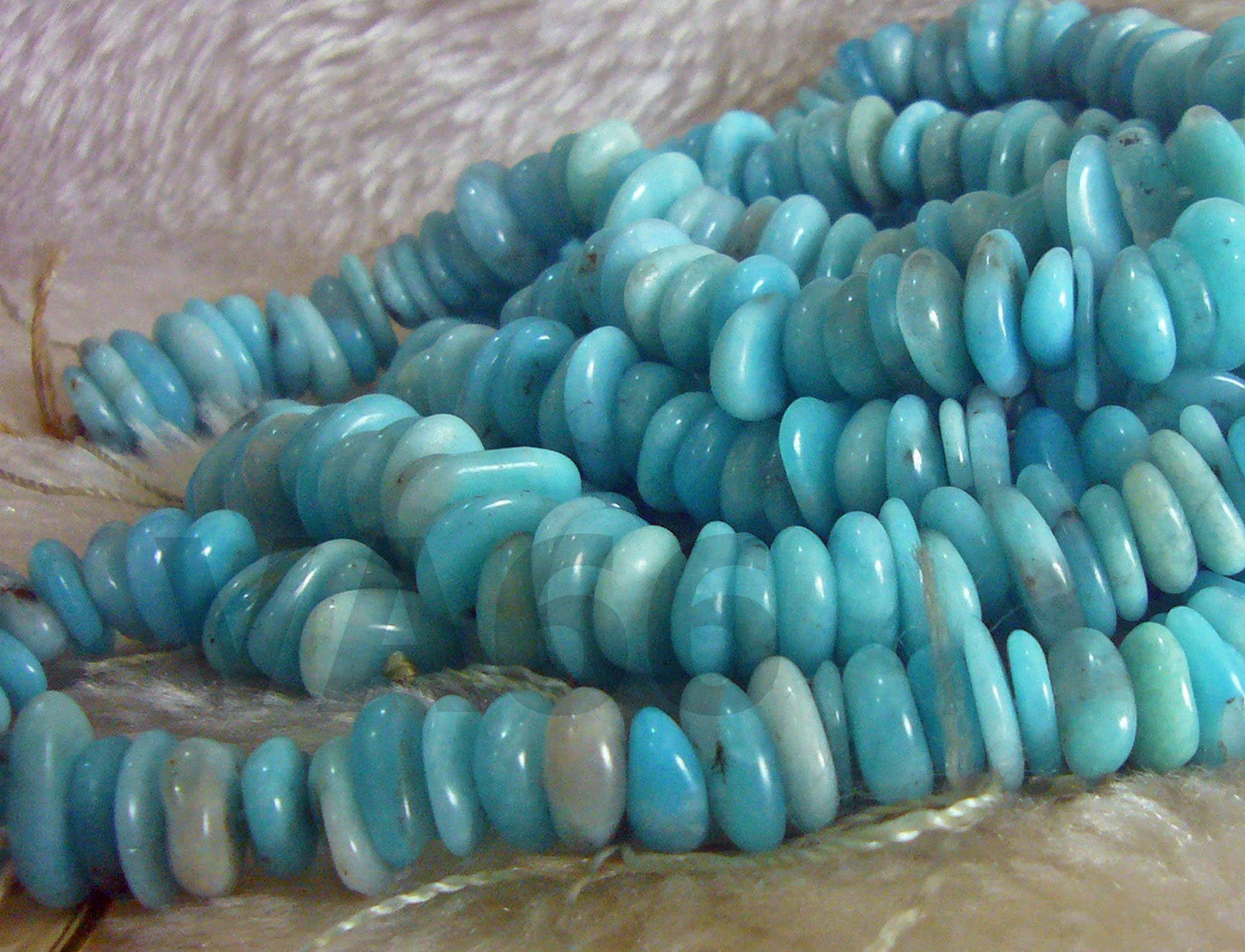 DIY 15" Blue Amazonite Gemstone Round Disc Wheel Shape Large Size 9mm - 12mm Genuine Gemstones Gems Loose Beads Jewelry Making Full Strand - image 5