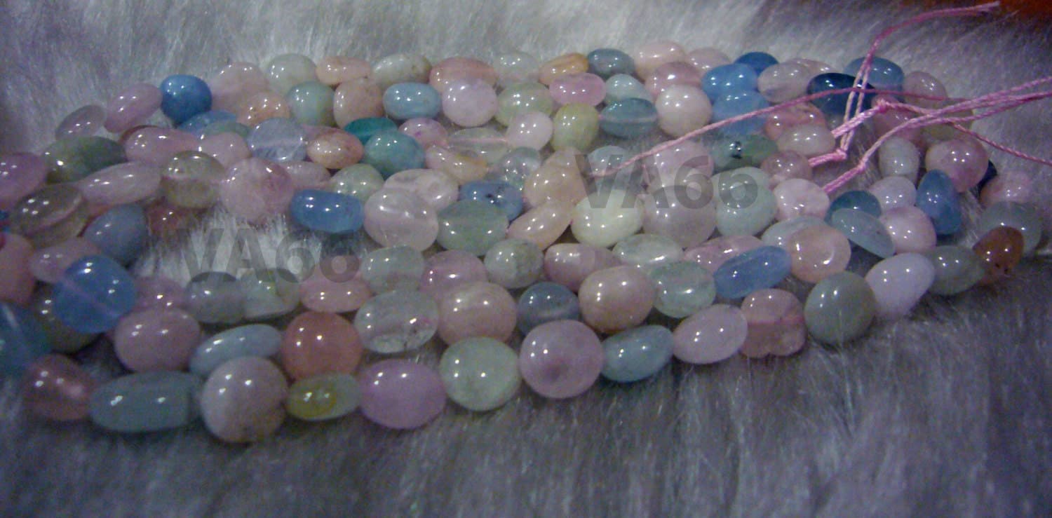 DIY 15" Morganite Gemstone Tumble 6mm - 9mm Pebble Stone Oval Size Pink Blue Green Beige Genuine Gemstones Gems Loose Beads Jewelry Making - image 4