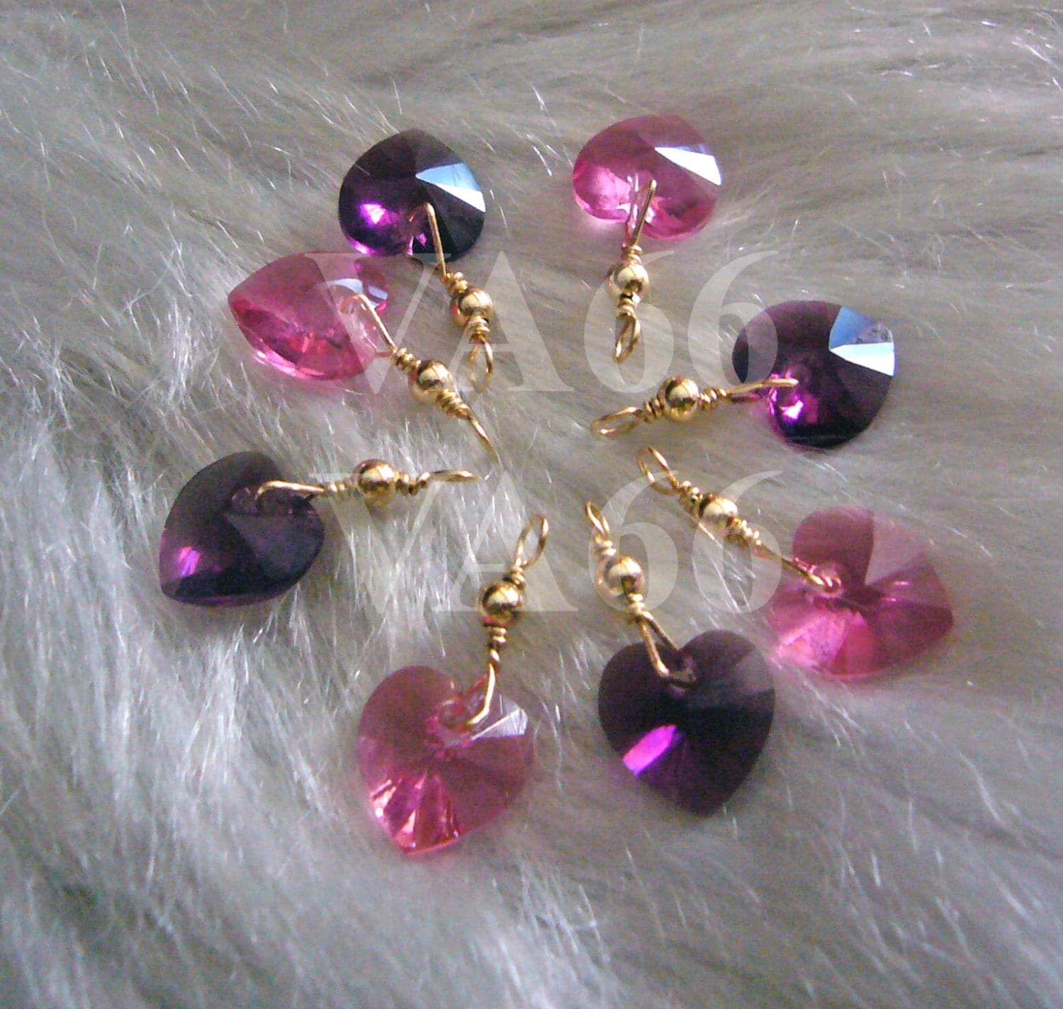 6 Swarovski crystal 10mm Heart Love charms 6202 drops wire Wrapped 14k gold filled 6228 Closed Loops Bali beads bracelets crafts 925 silver - image 3