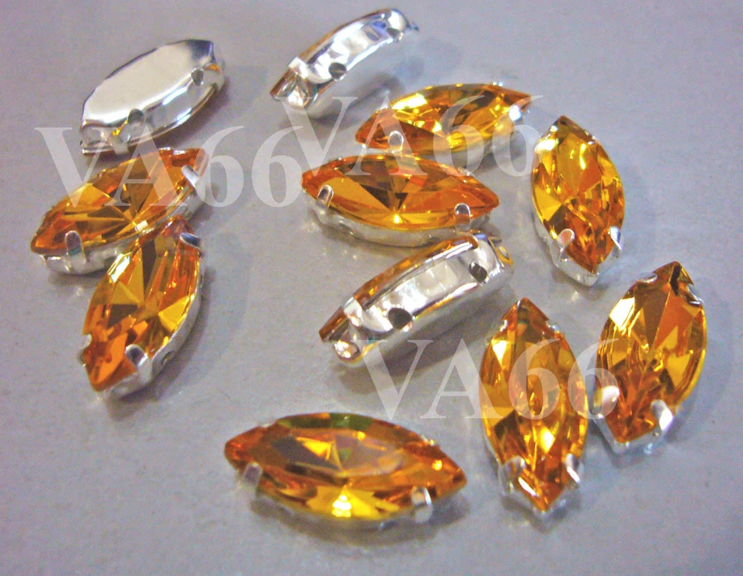Navette Marquis Sew On Rhinestones Crystal Lt Topaz 20p 7mm x 15mm 4 hole Silver Montee Facetted Acrylic Glass Rhinestone Beads sewing craft - image 3