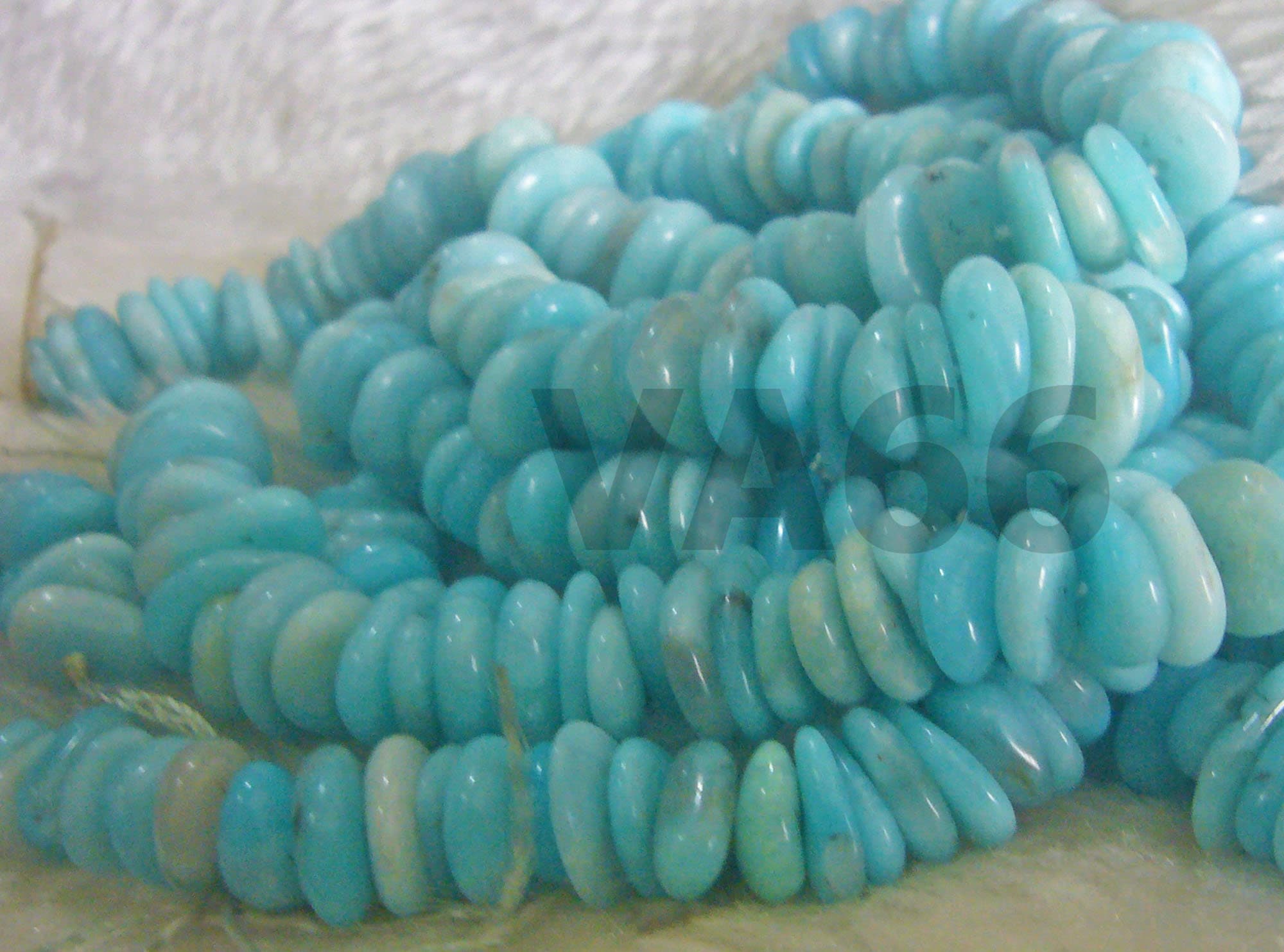 DIY 15" Blue Amazonite Gemstone Round Disc Wheel Shape Large Size 9mm - 12mm Genuine Gemstones Gems Loose Beads Jewelry Making Full Strand - image 2