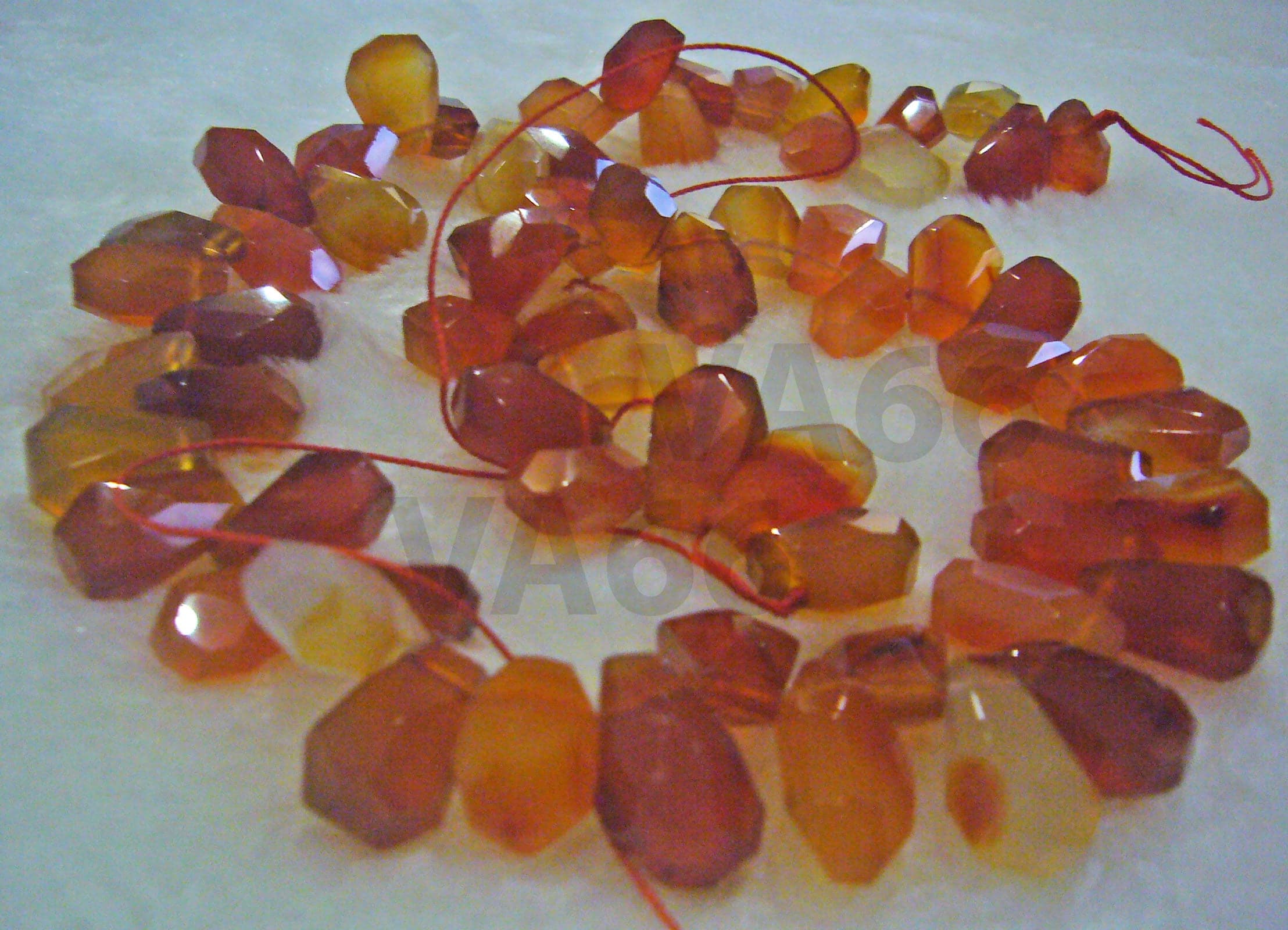 DIY 15" Natural Mixed Orange Red Agate Gemstone Facetted Top Drill Pendant 17mm x 9mm 2-way Drop Shape Large Gemstones Beads Jewelry Making - image 5