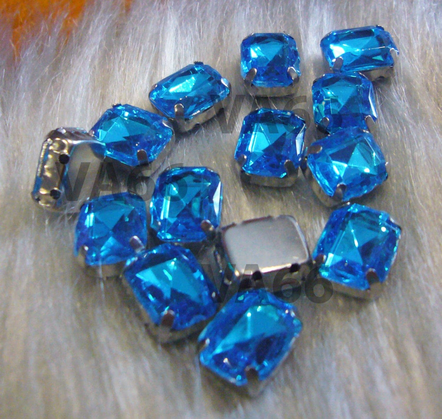 Sew On Rhinestones Crystal Sapphire Blue DIY Emerald Princess Cut Rectangle 8mm x 10mm 4 hole Montee Acrylic Pronged Flat Back Beads - image 4
