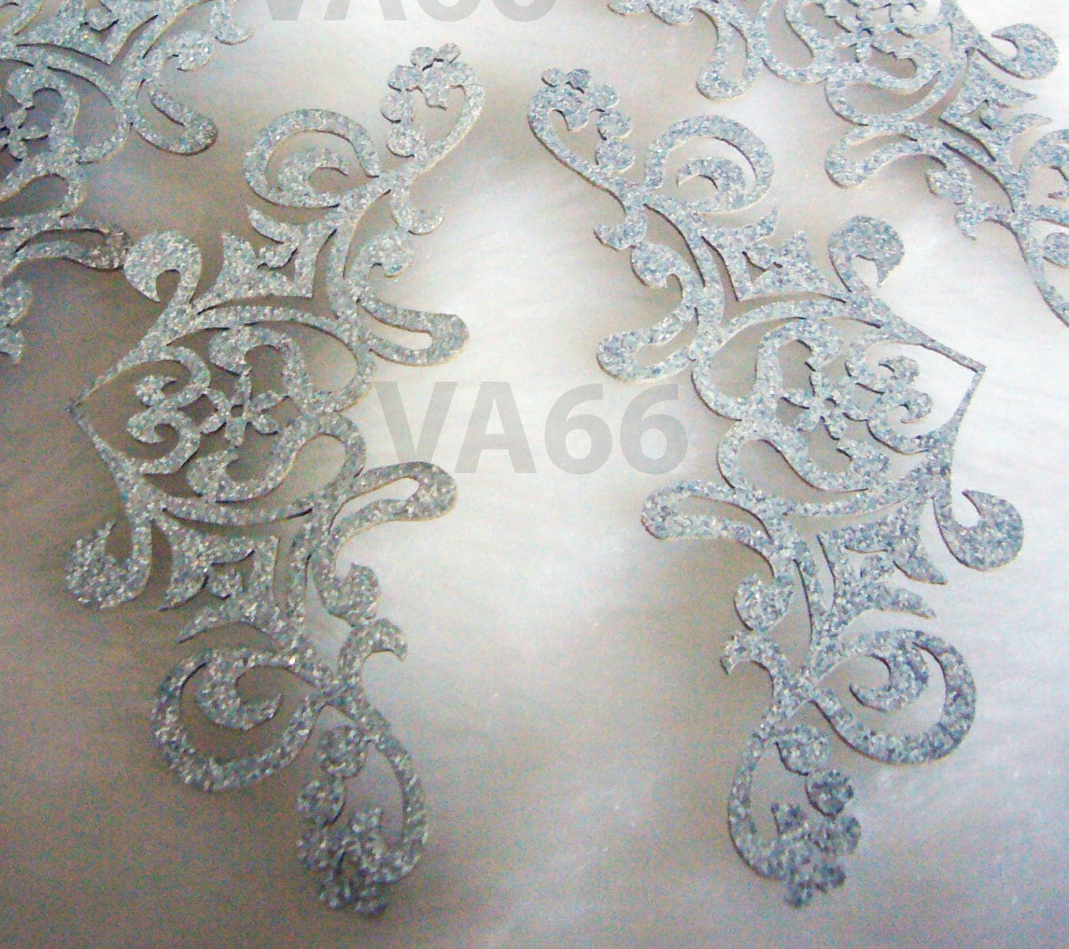 4p Glitter Silver Corner Edge Iron On Patch Applique Dokoh Vintage Look Lace Motif Heat Transfer Decals Stickers Embellishment Sewing