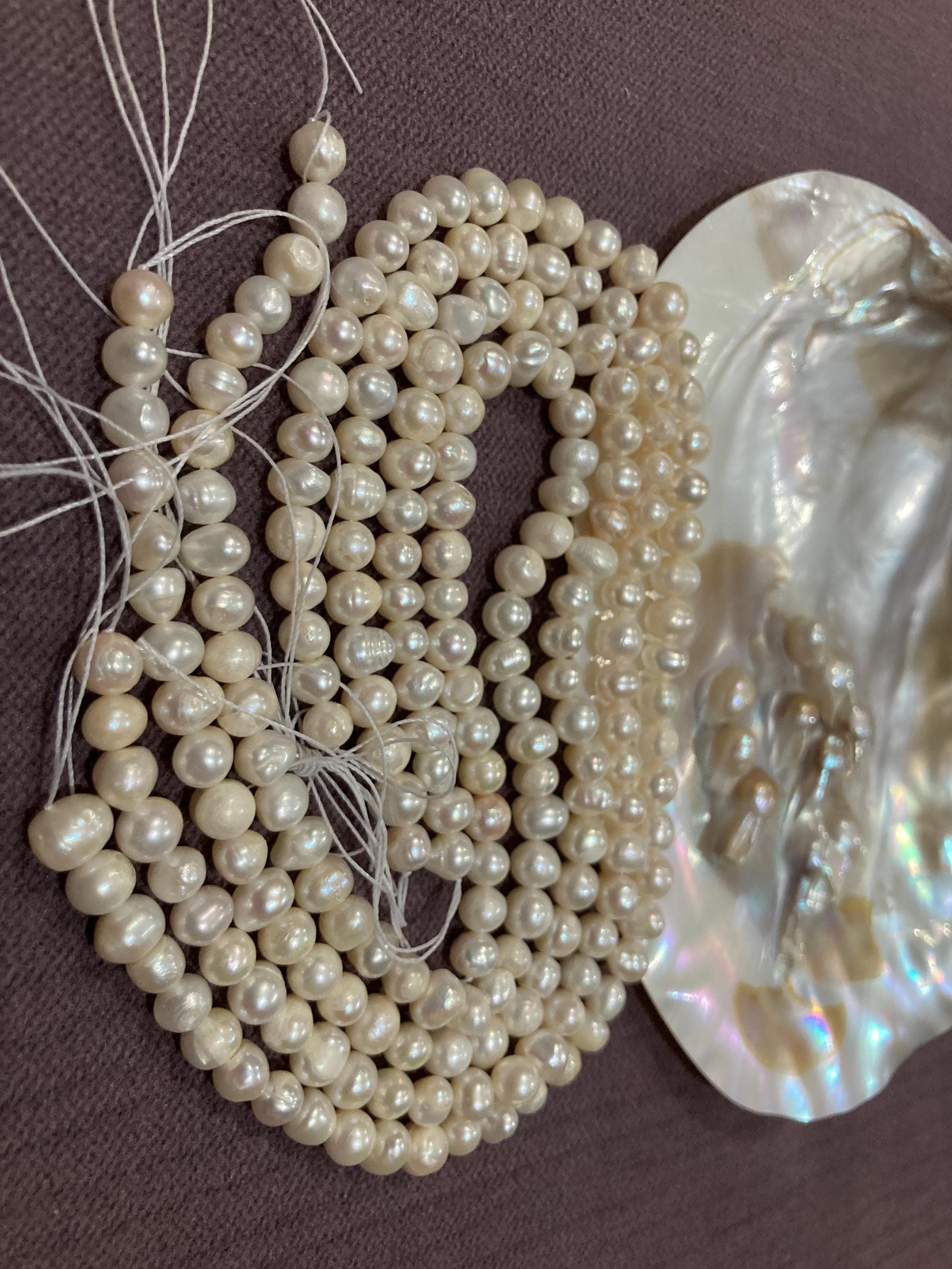 DIY 13 Inches Fresh Water Natural Pearls Round Pearl Beads White 7mm 8mm loose bead Jewelry Making Findings Natural Color Ivory INT001