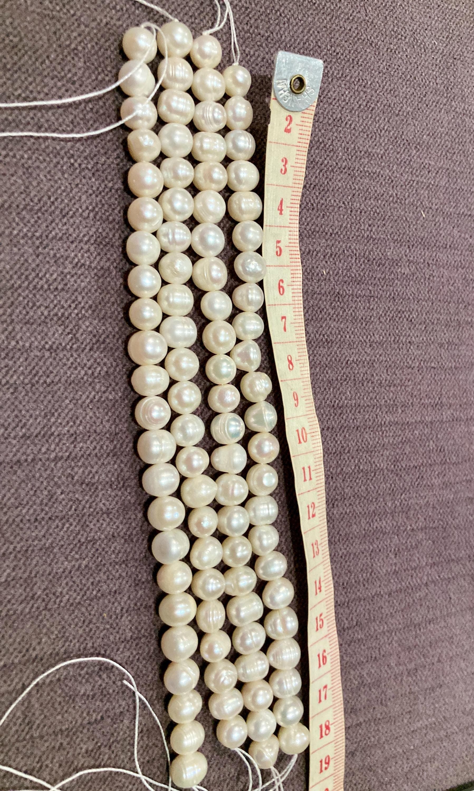 DIY 18cm 7 Inches Fresh Water Pearls Round Pearl Beads White Ivory 8mm 9mm AA Quality Bracelet Earrings Findings Bead INT002 - image 3