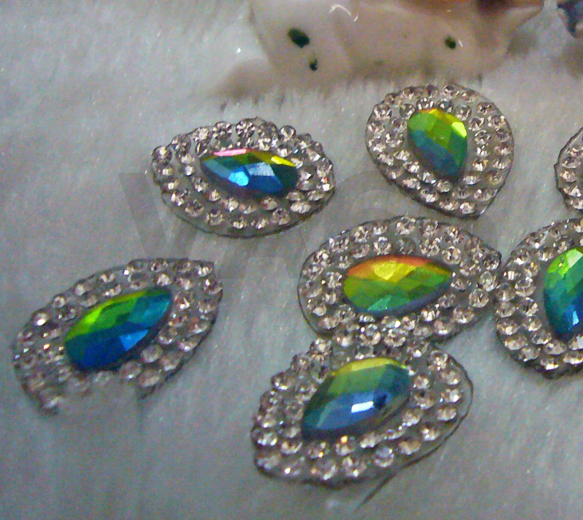 Bling Peacock Rainbow Diamond Rhinestone Teardrop Iron On Patch Applique Motif Heat Transfer Decals Stickers Costume Embellishment Sewing K5 - image 3