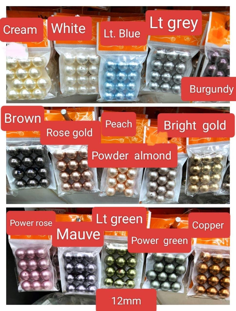 5810 12mm 5811 Swarovski Pearls Colors Pearl Beads 12pcs Loose Beads Jewelry making, crafts, sewing, findings Bead Parts Color choices