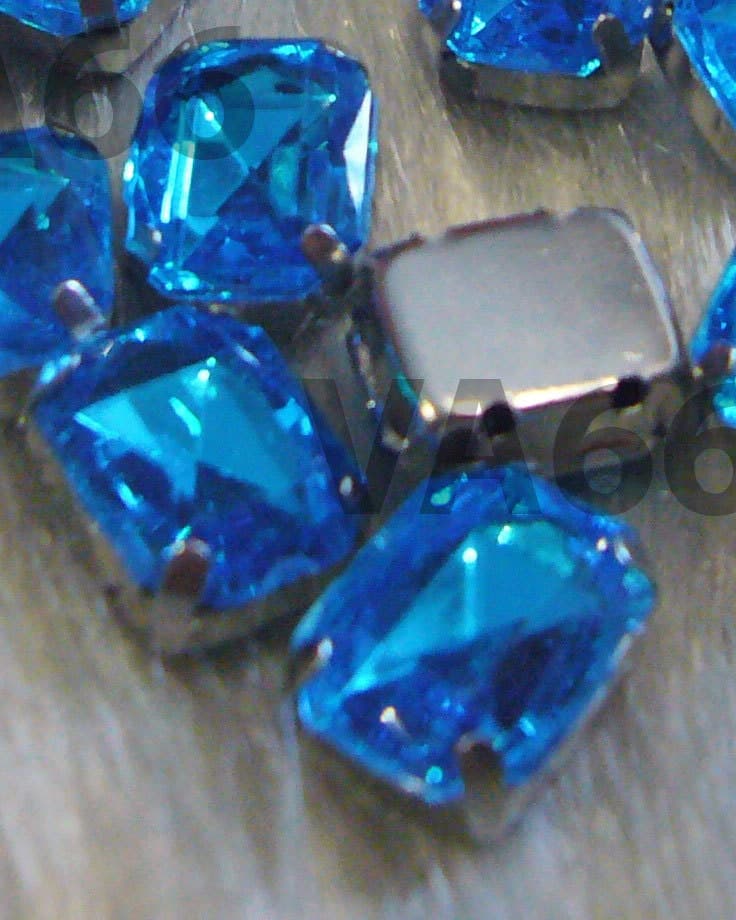 Sew On Rhinestones Crystal Sapphire Blue DIY Emerald Princess Cut Rectangle 8mm x 10mm 4 hole Montee Acrylic Pronged Flat Back Beads - image 3