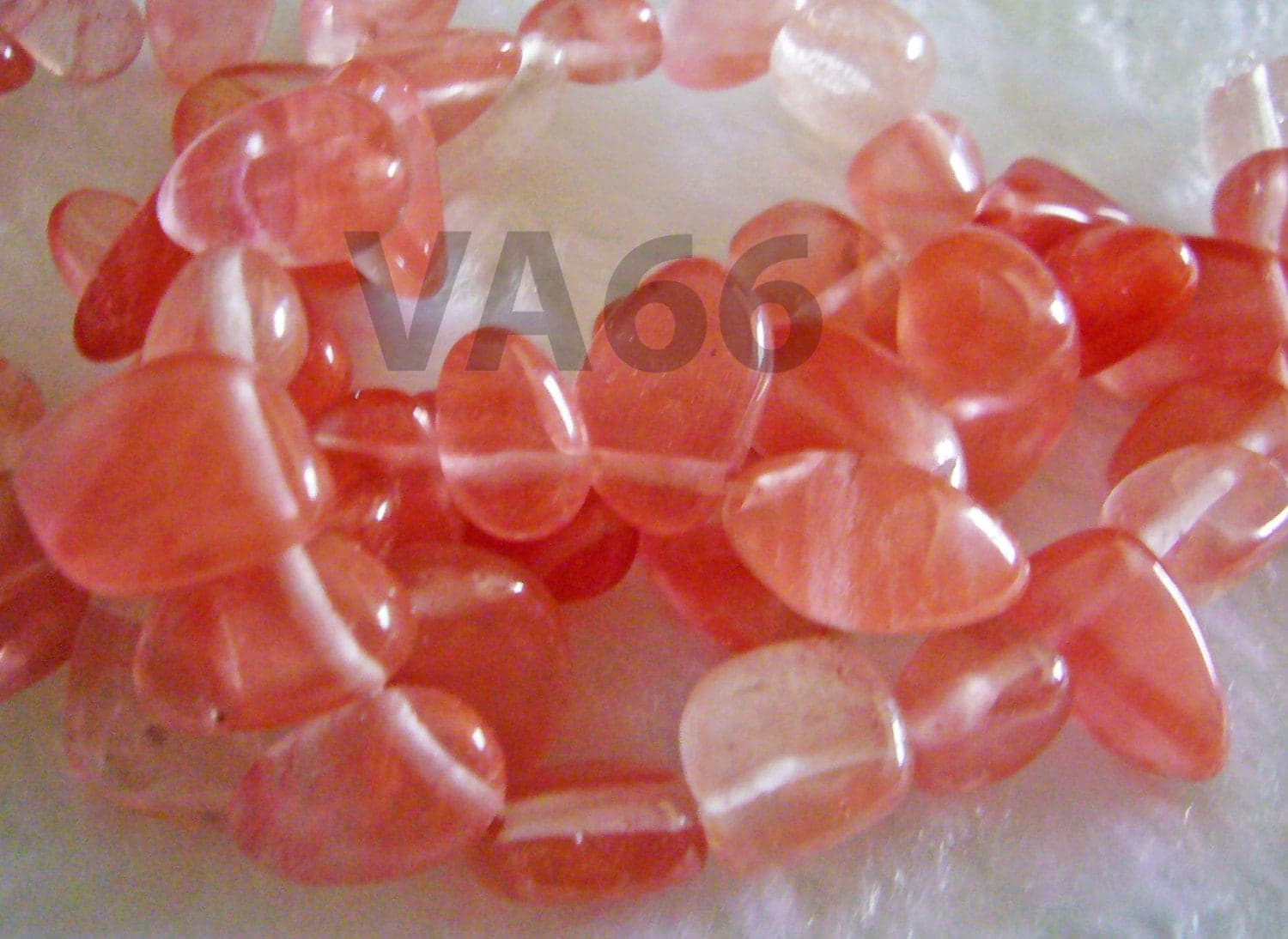 DIY 15" Watermelon Tourmaline Cherry Quartz Gemstone Water Drop Nugget Pebble Gemstones Gems Beads Jewelry Making Beading Teardrop Drop